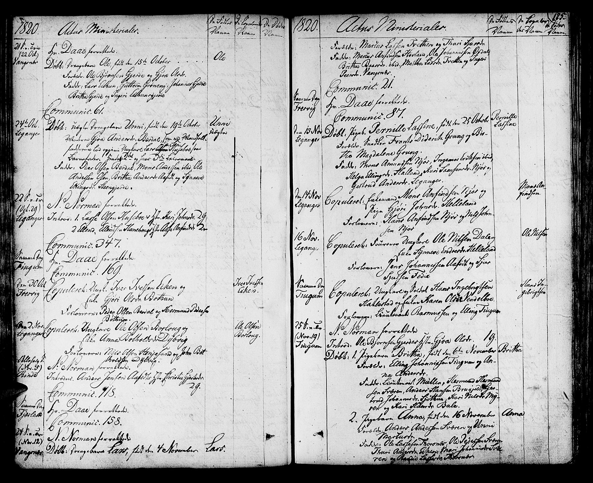 Leikanger sokneprestembete, AV/SAB-A-81001/H/Haa/Haaa/L0006: Parish register (official) no. A 6, 1810-1838, p. 125