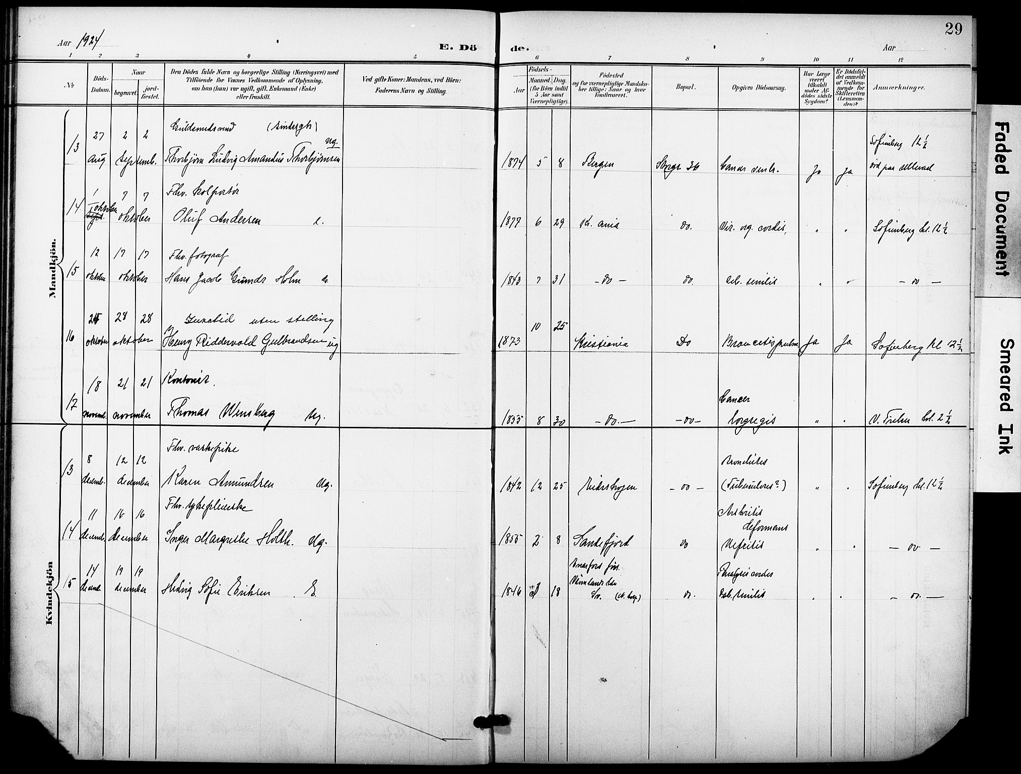 Krohgstøtten sykehusprest Kirkebøker, AV/SAO-A-10854/F/Fa/L0004: Parish register (official) no. 4, 1900-1935, p. 29