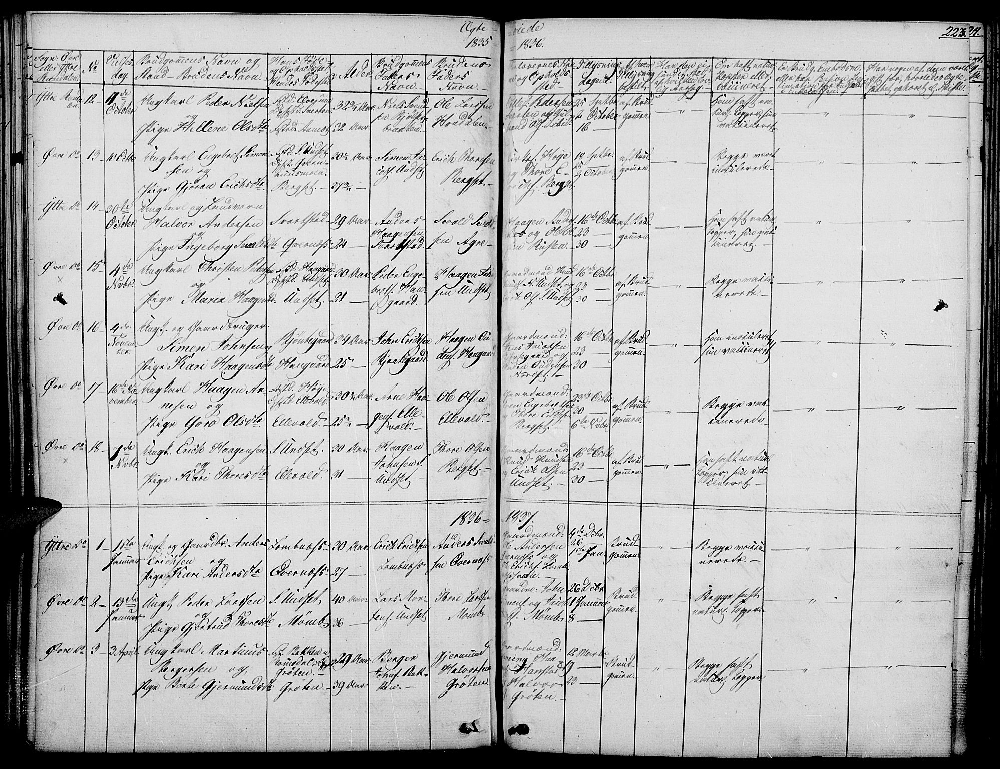 Rendalen prestekontor, SAH/PREST-054/H/Ha/Haa/L0004: Parish register (official) no. 4, 1829-1852, p. 223