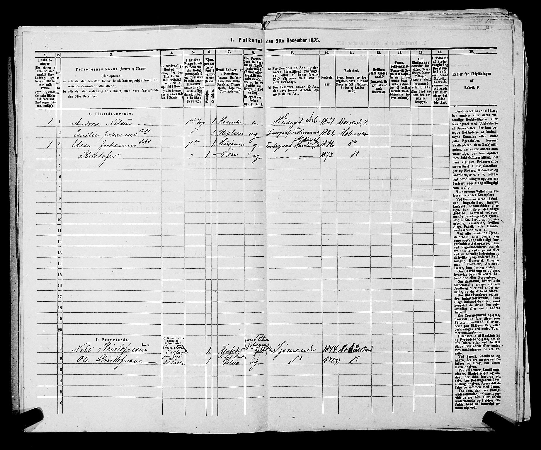 SAKO, 1875 census for 0702P Holmestrand, 1875, p. 125