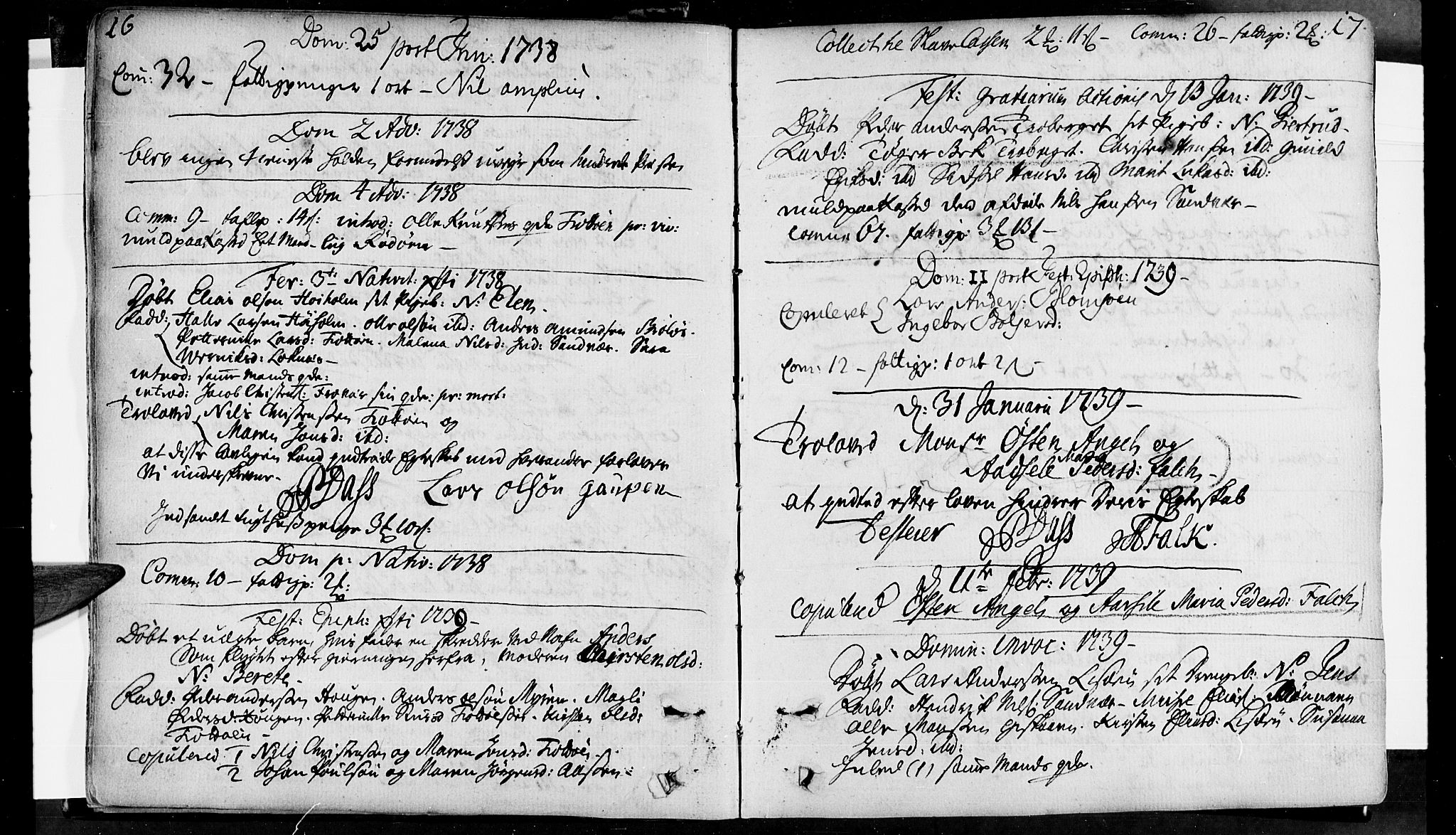 Ministerialprotokoller, klokkerbøker og fødselsregistre - Nordland, SAT/A-1459/830/L0435: Parish register (official) no. 830A04, 1737-1768, p. 16-17