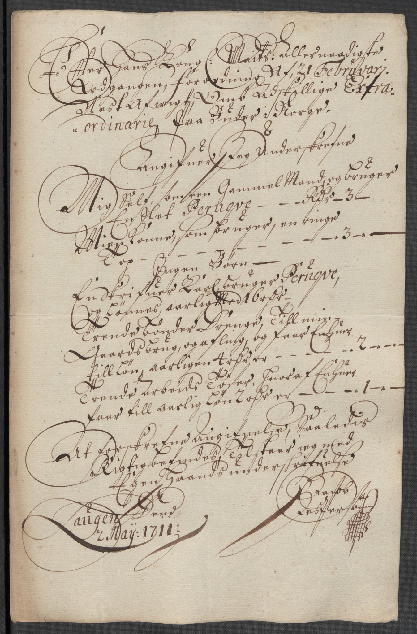 Rentekammeret inntil 1814, Reviderte regnskaper, Fogderegnskap, RA/EA-4092/R64/L4432: Fogderegnskap Namdal, 1711, p. 397
