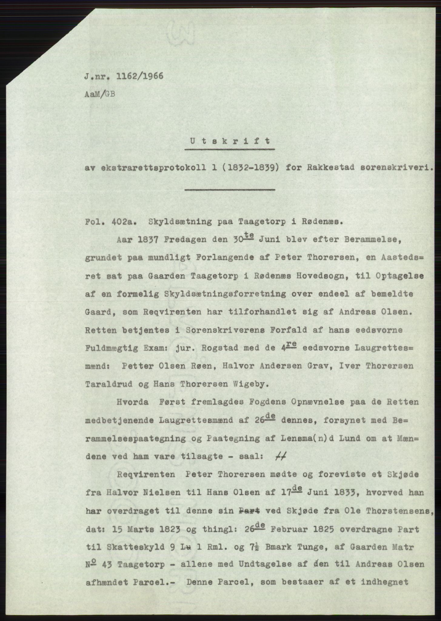 Statsarkivet i Oslo, AV/SAO-A-10621/Z/Zd/L0023: Avskrifter, j.nr 9-1647/1966, 1966, p. 346