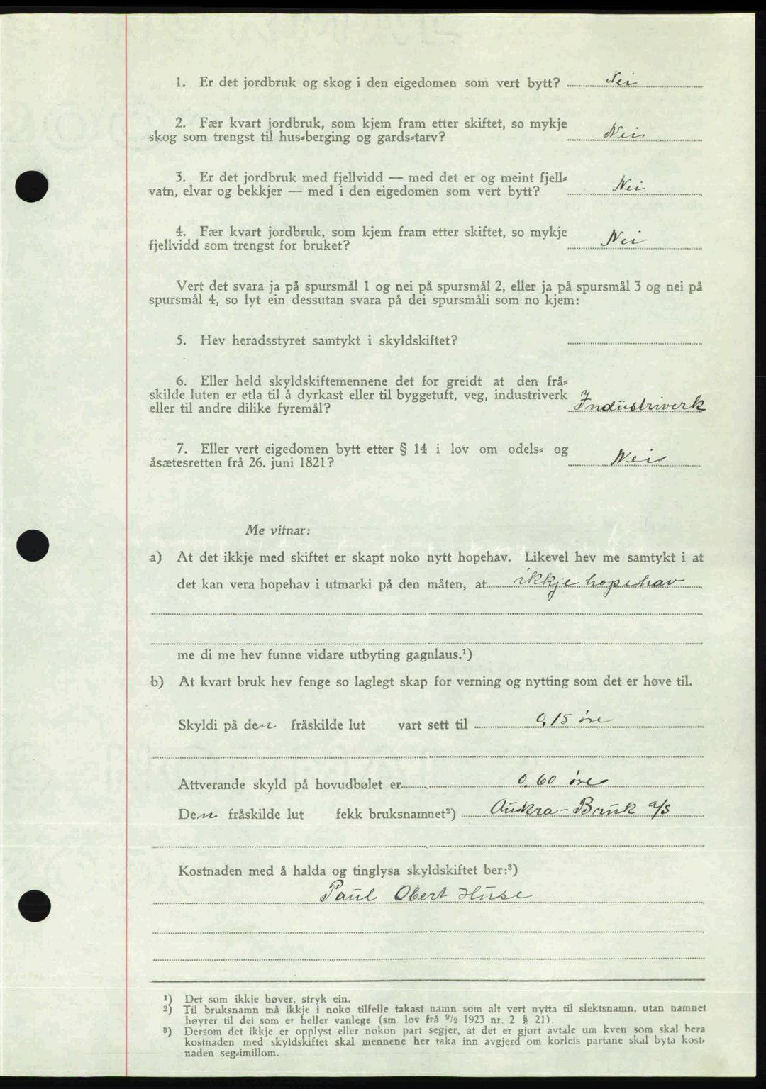 Romsdal sorenskriveri, AV/SAT-A-4149/1/2/2C: Mortgage book no. A27, 1948-1948, Diary no: : 2313/1948