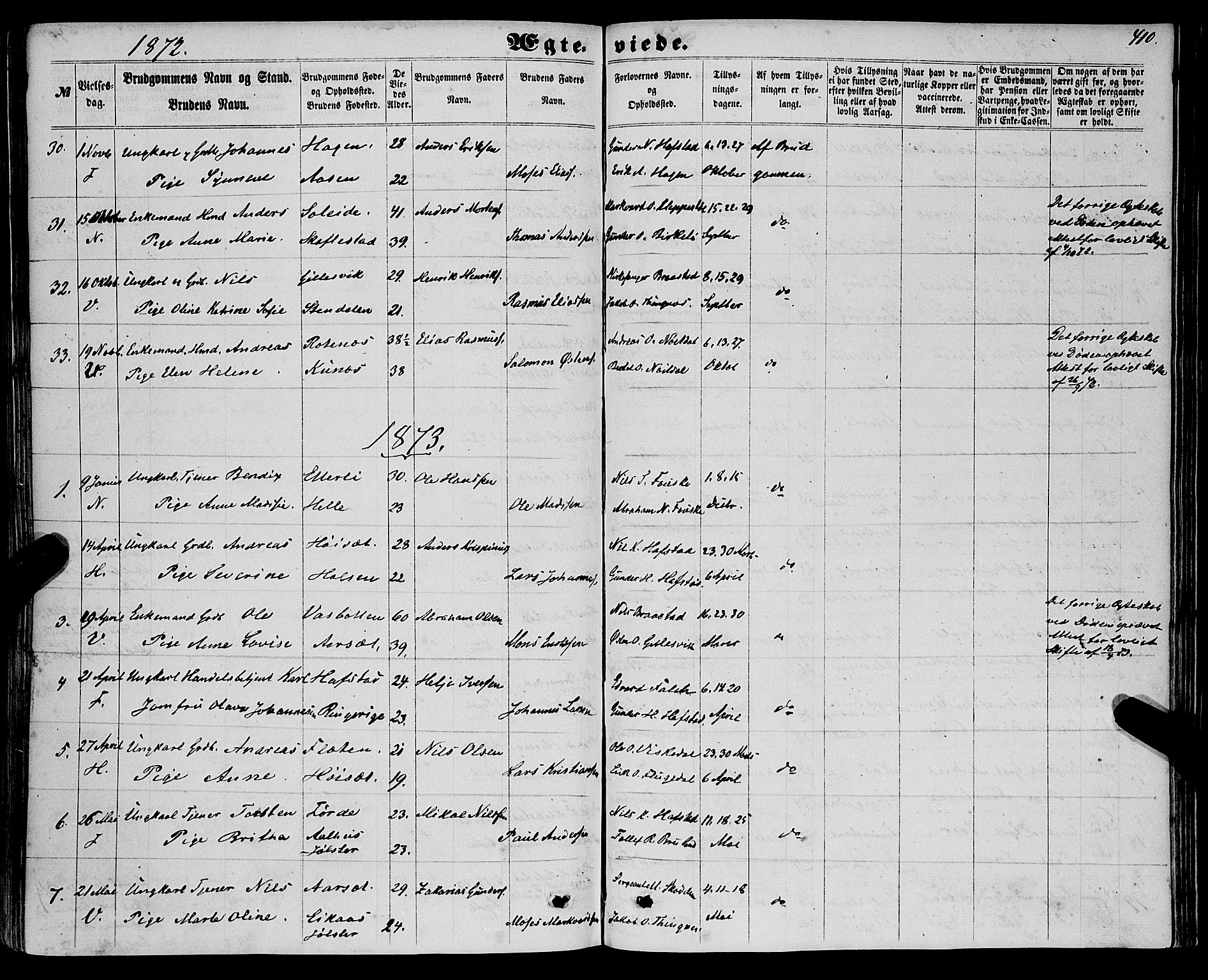 Førde sokneprestembete, SAB/A-79901/H/Haa/Haaa/L0009: Parish register (official) no. A 9, 1861-1877, p. 410
