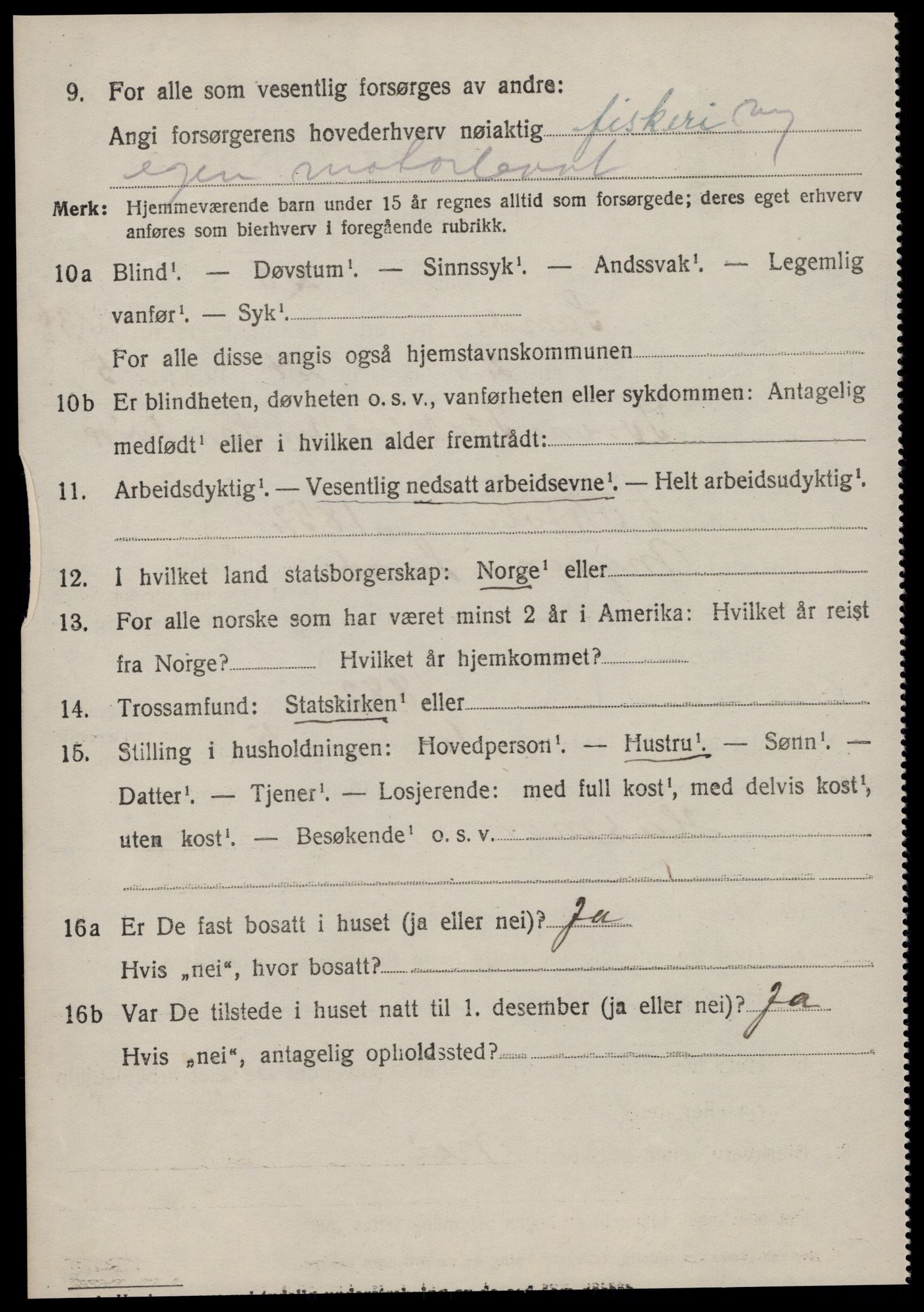 SAT, 1920 census for Sande (MR), 1920, p. 2965