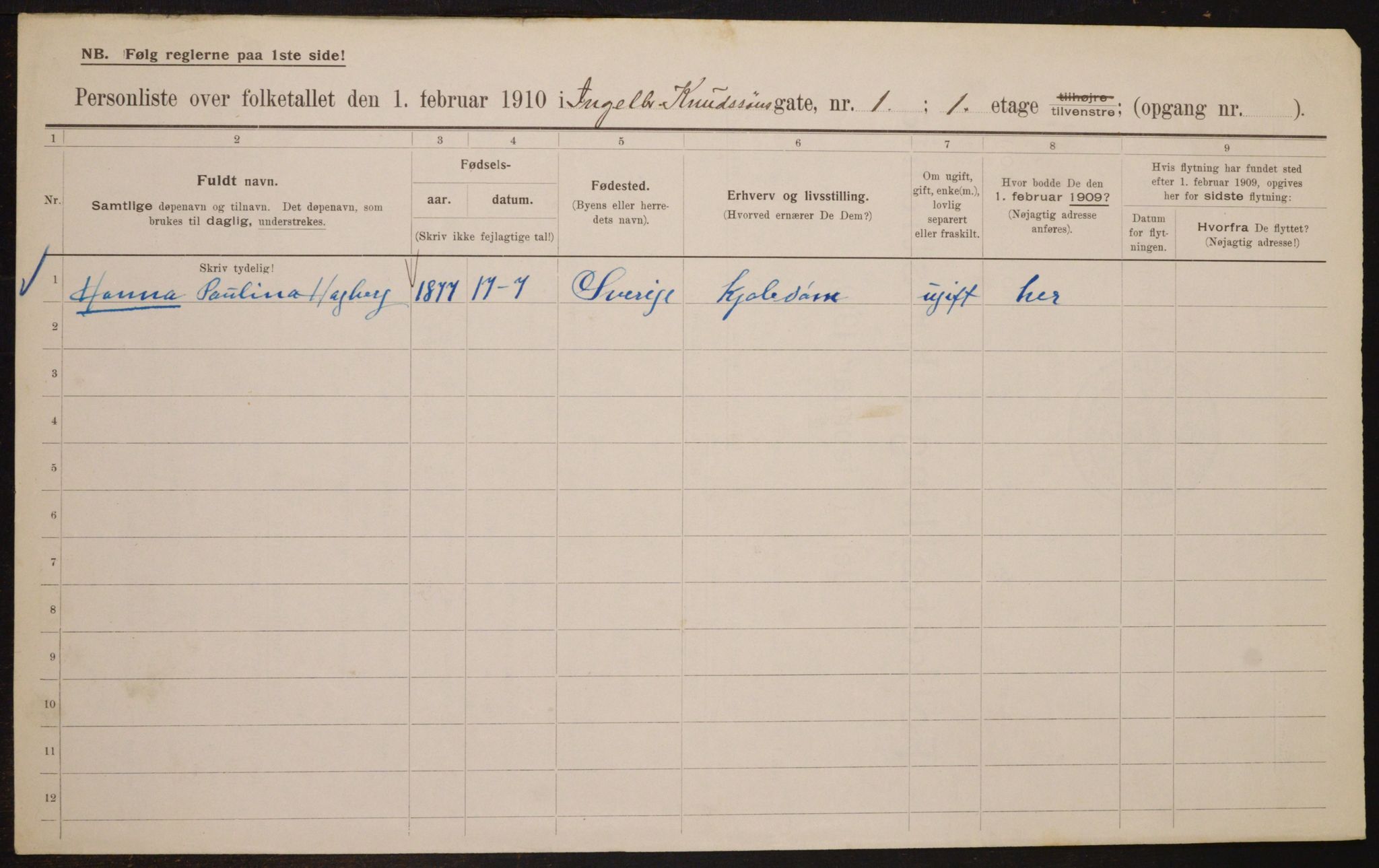 OBA, Municipal Census 1910 for Kristiania, 1910, p. 42858