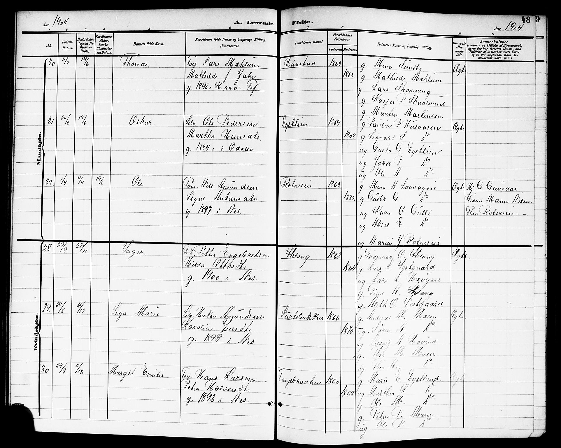 Nes prestekontor Kirkebøker, AV/SAO-A-10410/G/Ga/L0002: Parish register (copy) no. I 2, 1901-1912, p. 48