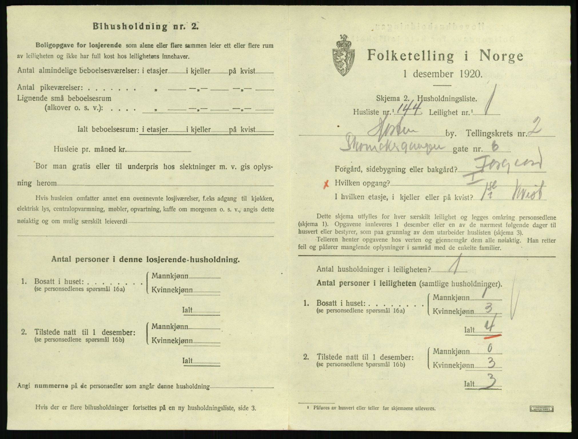 SAKO, 1920 census for Horten, 1920, p. 3869