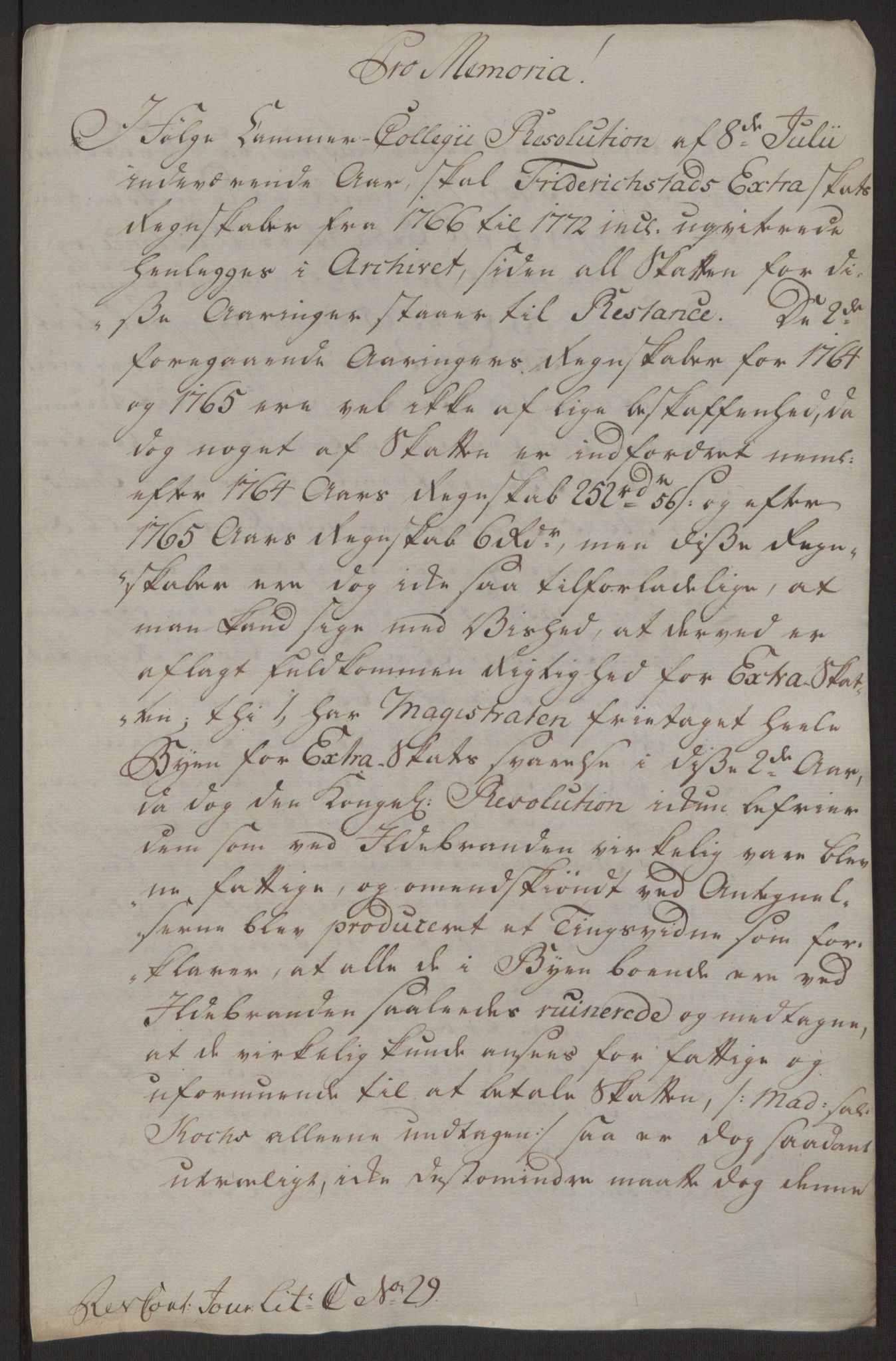 Rentekammeret inntil 1814, Reviderte regnskaper, Byregnskaper, RA/EA-4066/R/Rb/L0029/0001: [B3] Kontribusjonsregnskap / Ekstraskatt, 1762-1772, p. 207