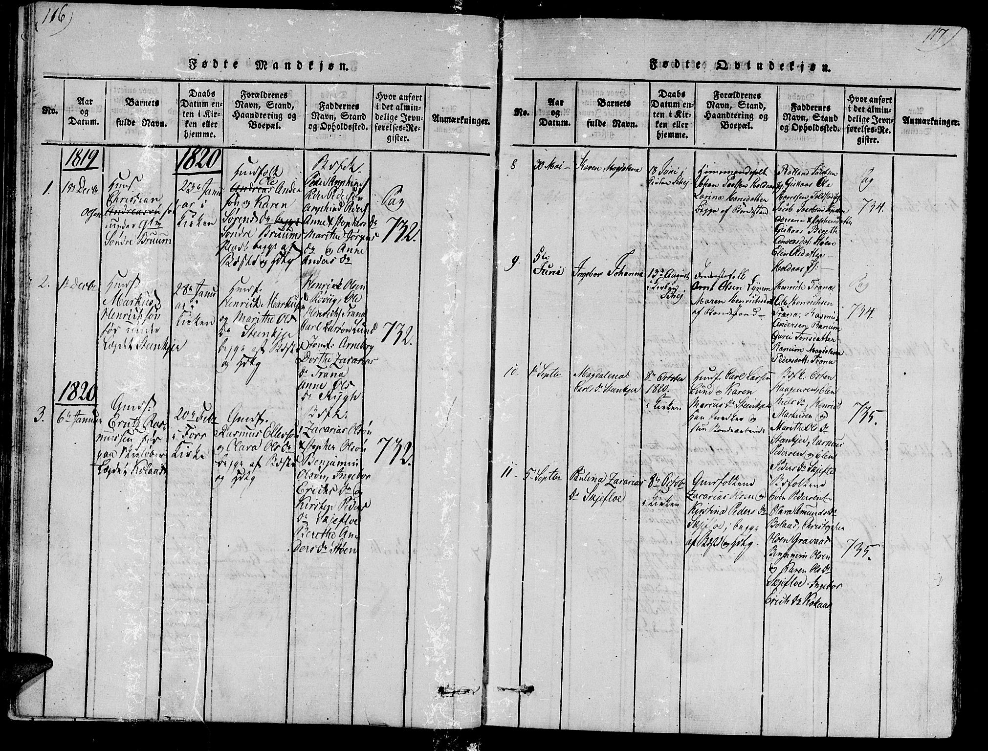 Ministerialprotokoller, klokkerbøker og fødselsregistre - Nord-Trøndelag, AV/SAT-A-1458/735/L0333: Parish register (official) no. 735A04 /2, 1816-1825, p. 116-117