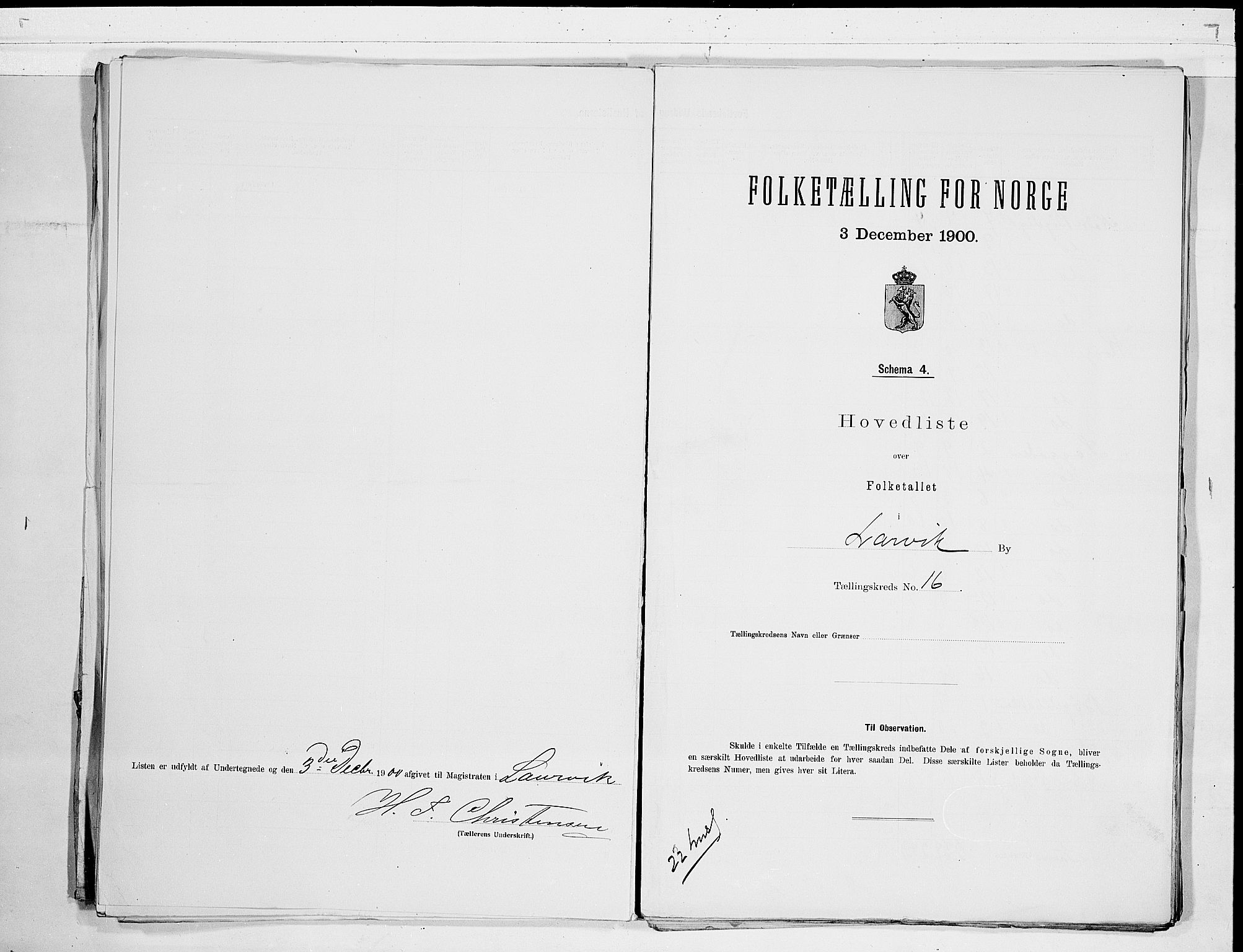 RA, 1900 census for Larvik, 1900, p. 34