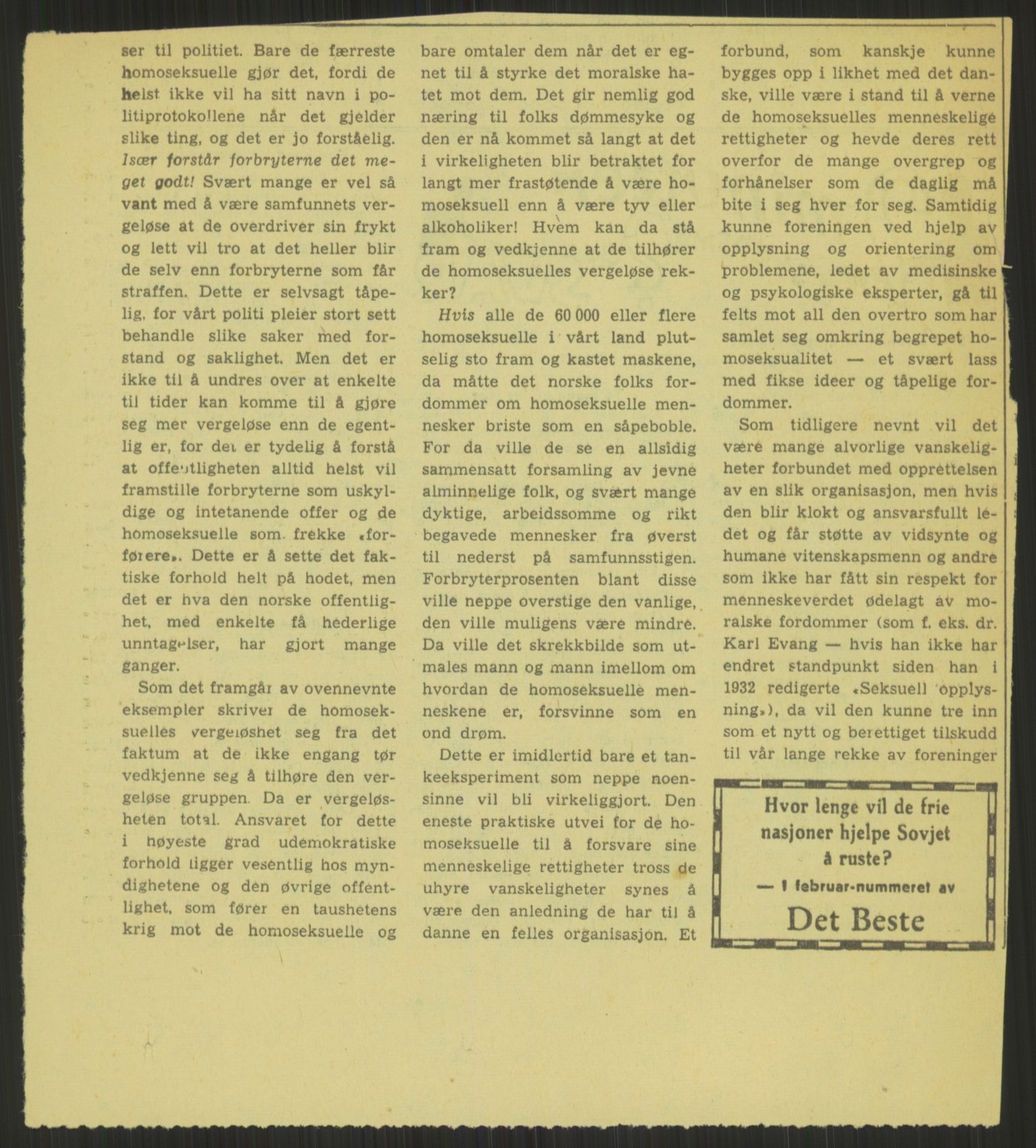 Justisdepartementet, Lovavdelingen, AV/RA-S-3212/D/De/L0028/0002: Straffeloven / Straffelovens revisjon: 5 - Ot. prp. nr.  41 - 1945: Homoseksualiet. 2 mapper, 1951-1955, p. 219