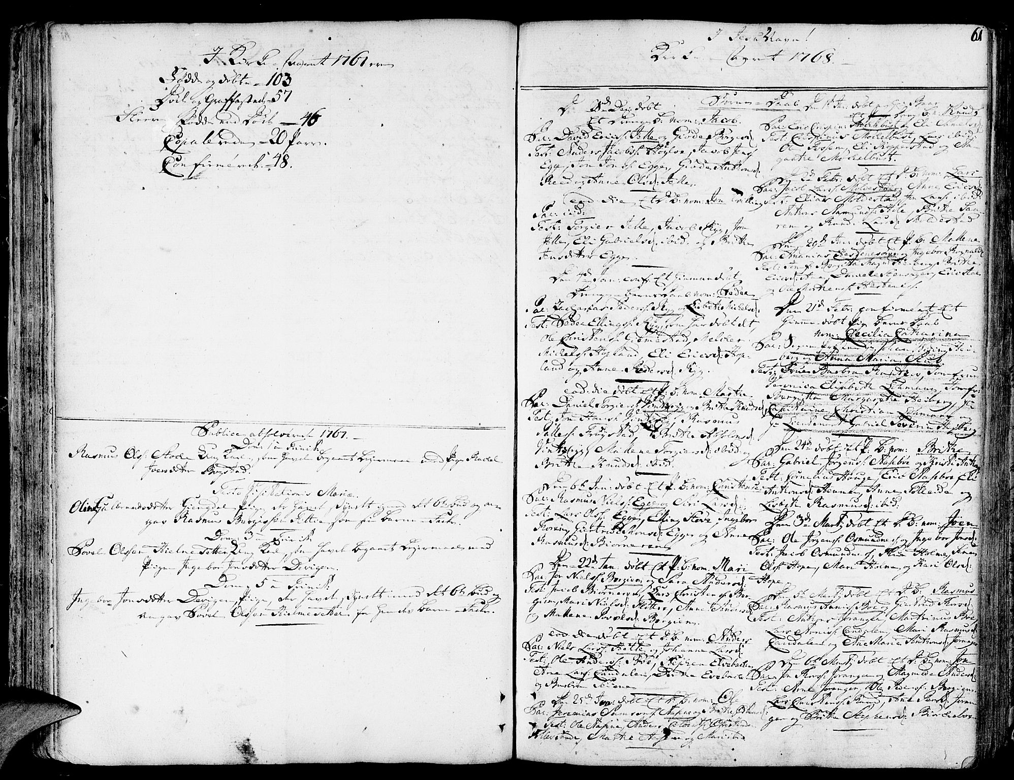 Gloppen sokneprestembete, AV/SAB-A-80101/H/Haa/Haaa/L0004: Parish register (official) no. A 4, 1758-1784, p. 61