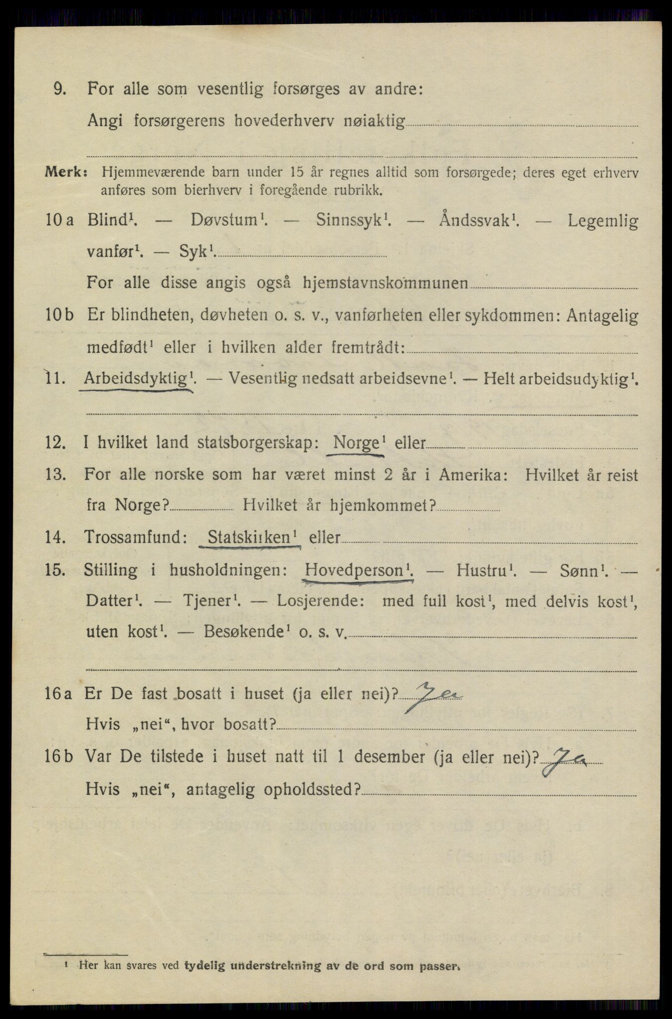 SAKO, 1920 census for Stathelle, 1920, p. 1048