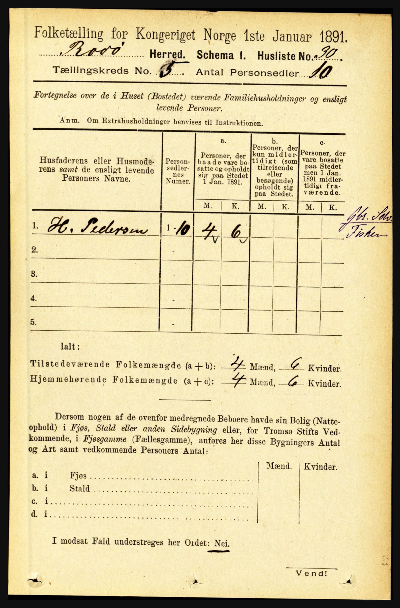 RA, 1891 census for 1836 Rødøy, 1891, p. 2376