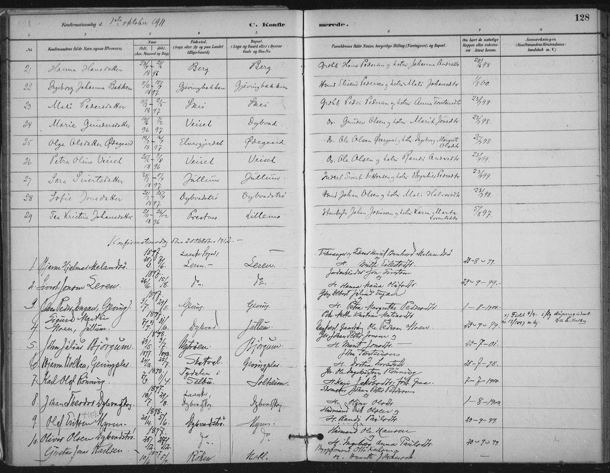 Ministerialprotokoller, klokkerbøker og fødselsregistre - Nord-Trøndelag, AV/SAT-A-1458/710/L0095: Parish register (official) no. 710A01, 1880-1914, p. 128