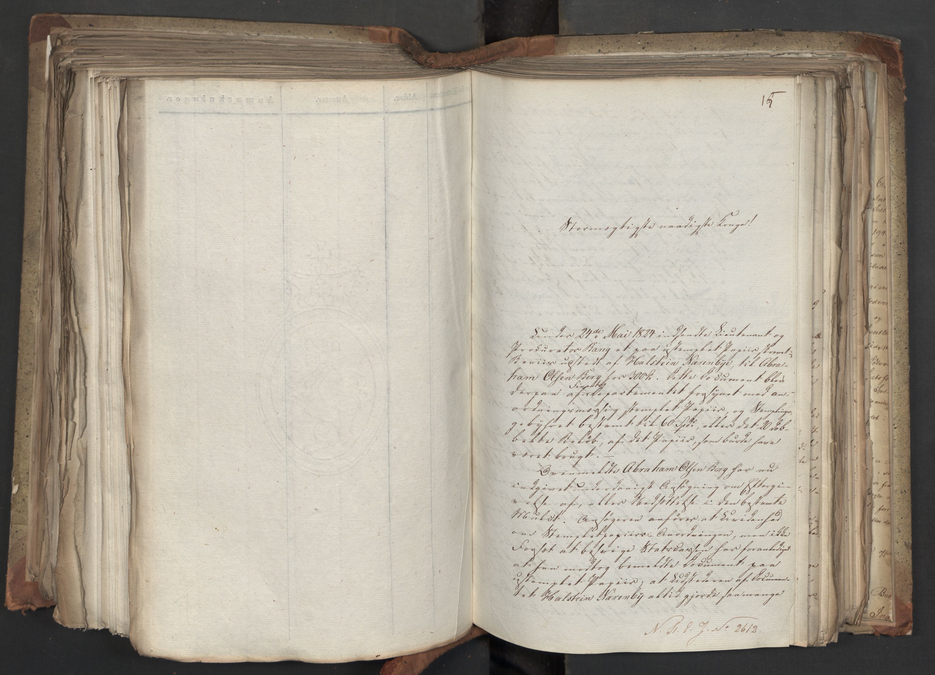 Statsrådsavdelingen i Stockholm, AV/RA-S-1003/D/Da/L0042: Regjeringsinnstillinger nr. 2467-2705, 1825, p. 417