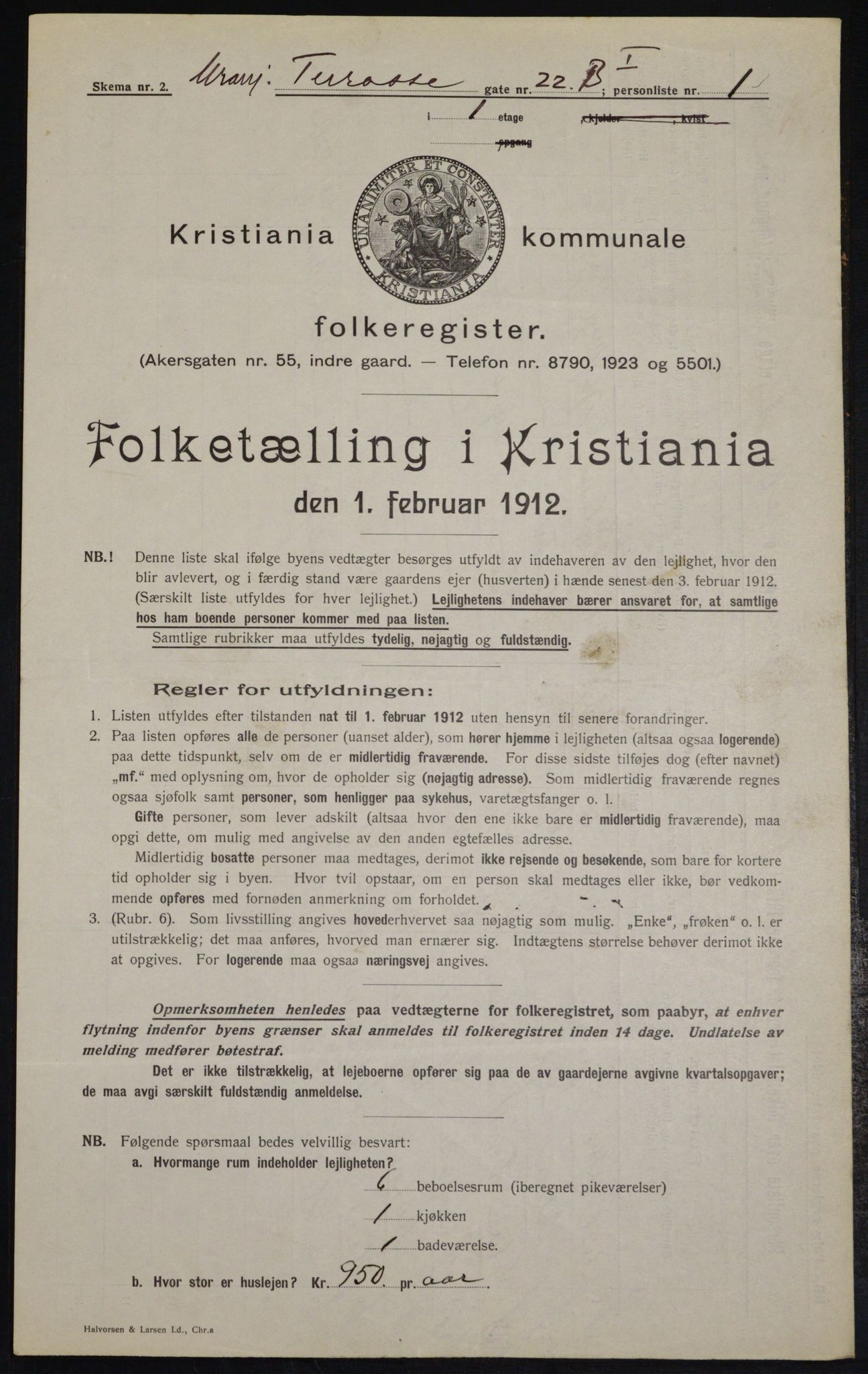 OBA, Municipal Census 1912 for Kristiania, 1912, p. 120335