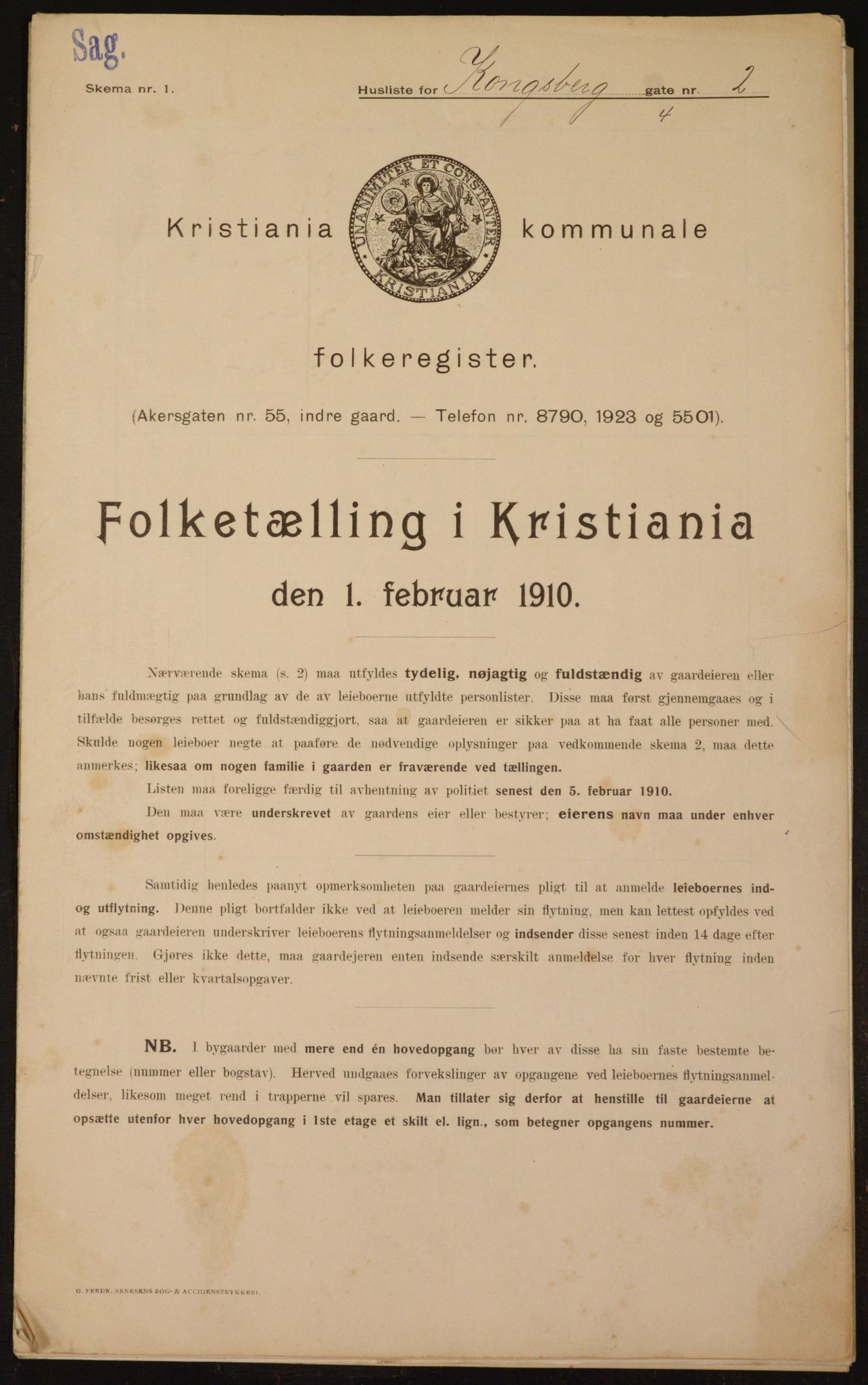 OBA, Municipal Census 1910 for Kristiania, 1910, p. 51209