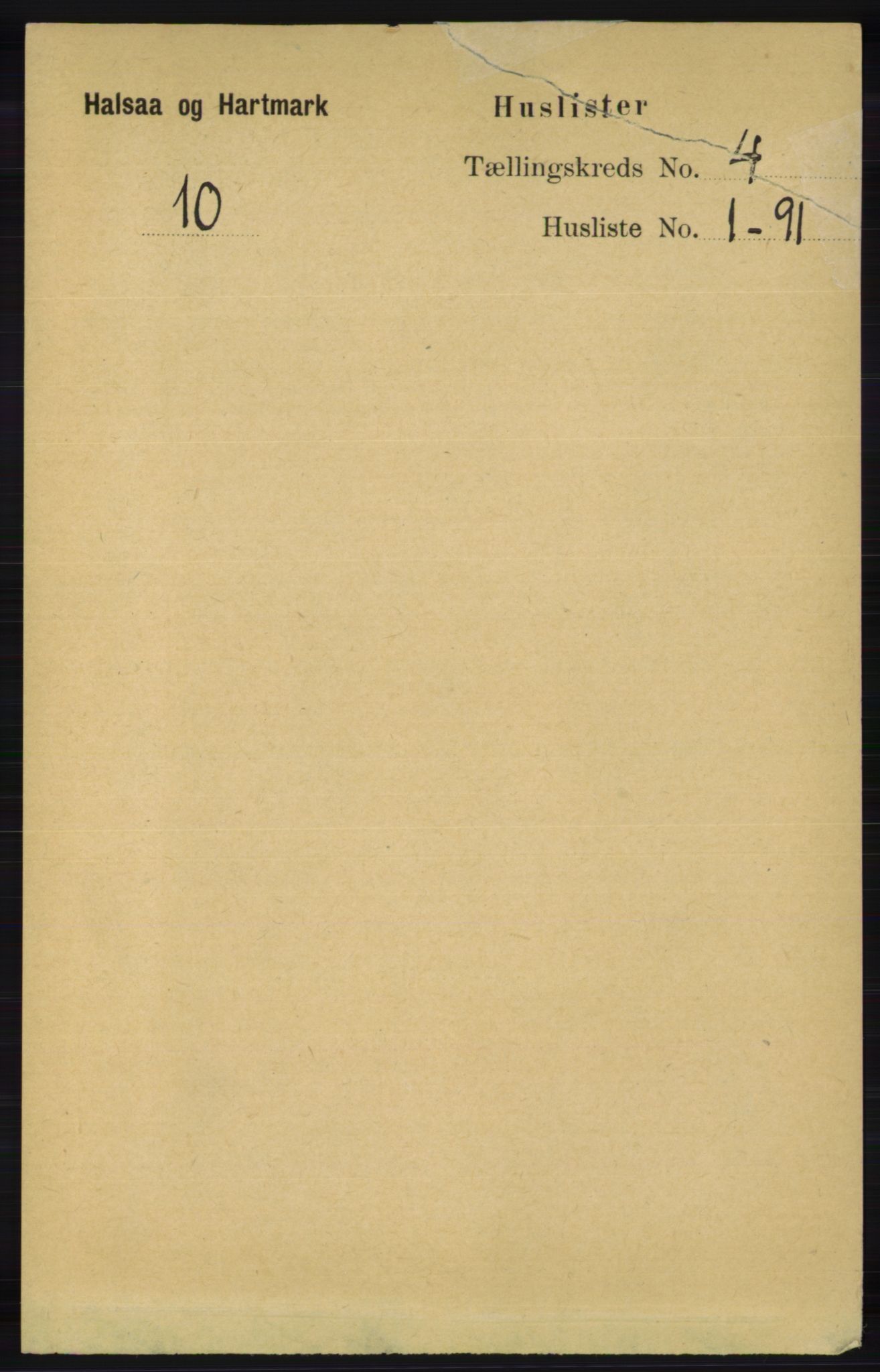 RA, 1891 census for 1019 Halse og Harkmark, 1891, p. 1398