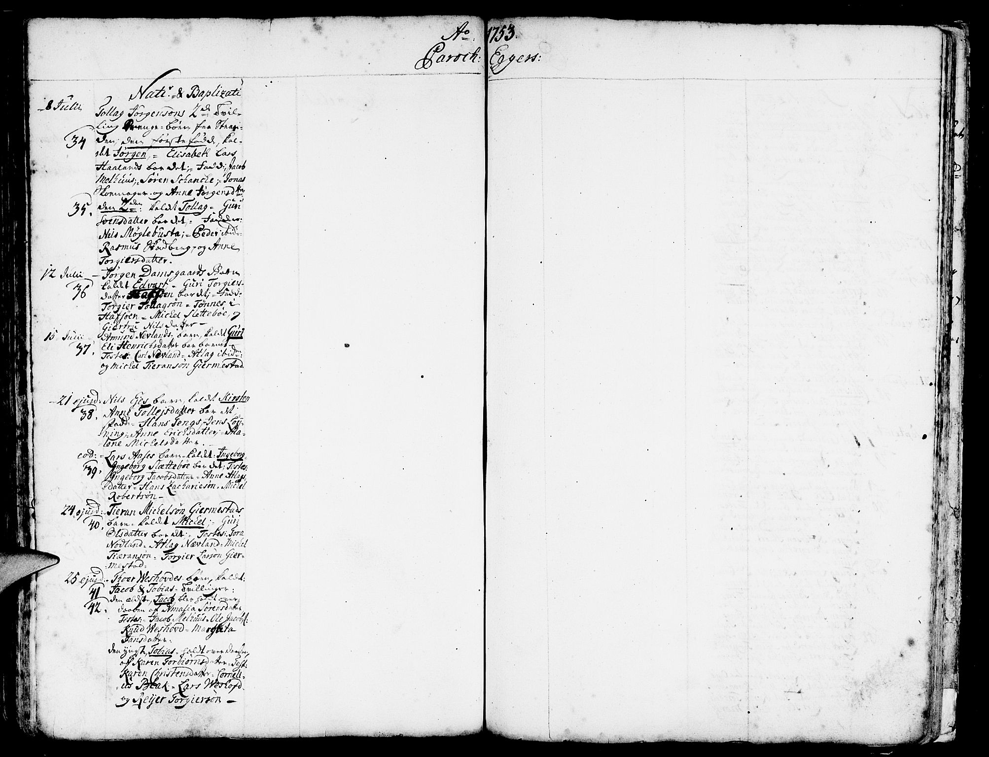 Eigersund sokneprestkontor, AV/SAST-A-101807/S08/L0002: Parish register (official) no. A 2, 1720-1757