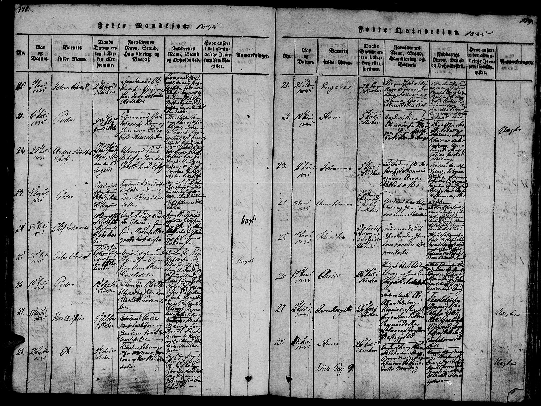 Ministerialprotokoller, klokkerbøker og fødselsregistre - Møre og Romsdal, SAT/A-1454/581/L0933: Parish register (official) no. 581A03 /1, 1819-1836, p. 178-179