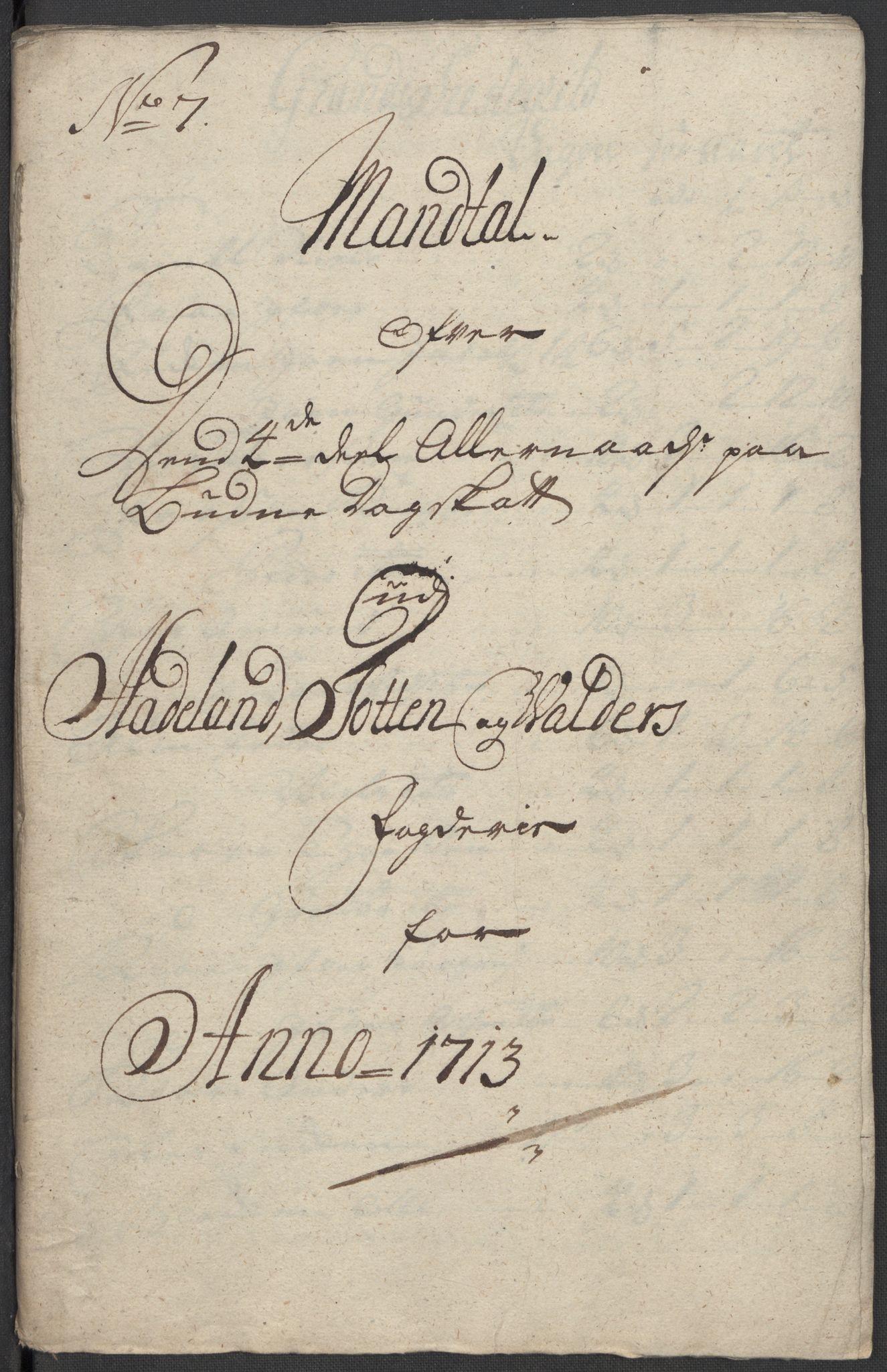 Rentekammeret inntil 1814, Reviderte regnskaper, Fogderegnskap, RA/EA-4092/R18/L1311: Fogderegnskap Hadeland, Toten og Valdres, 1713, p. 54