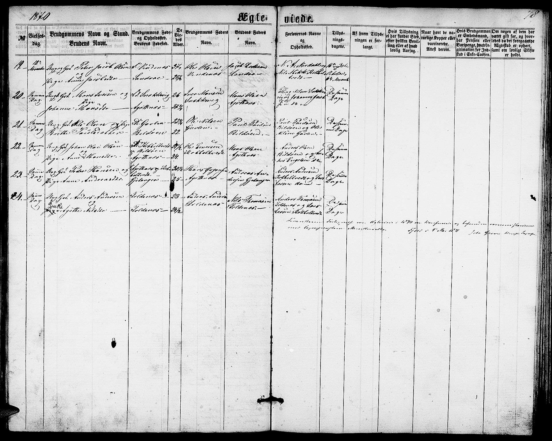 Fjell sokneprestembete, AV/SAB-A-75301/H/Hab: Parish register (copy) no. A 1, 1861-1870, p. 78