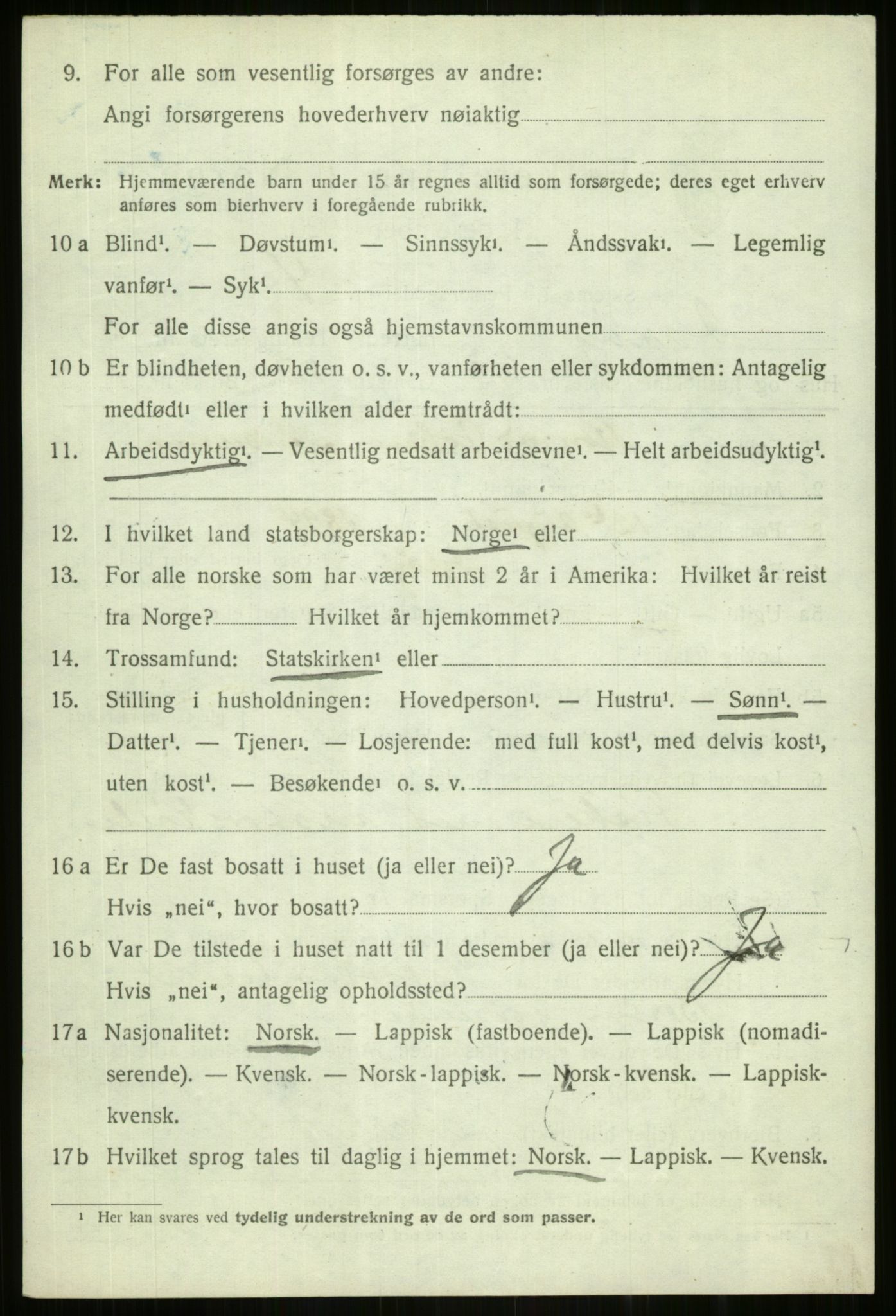 SATØ, 1920 census for Dyrøy, 1920, p. 3006