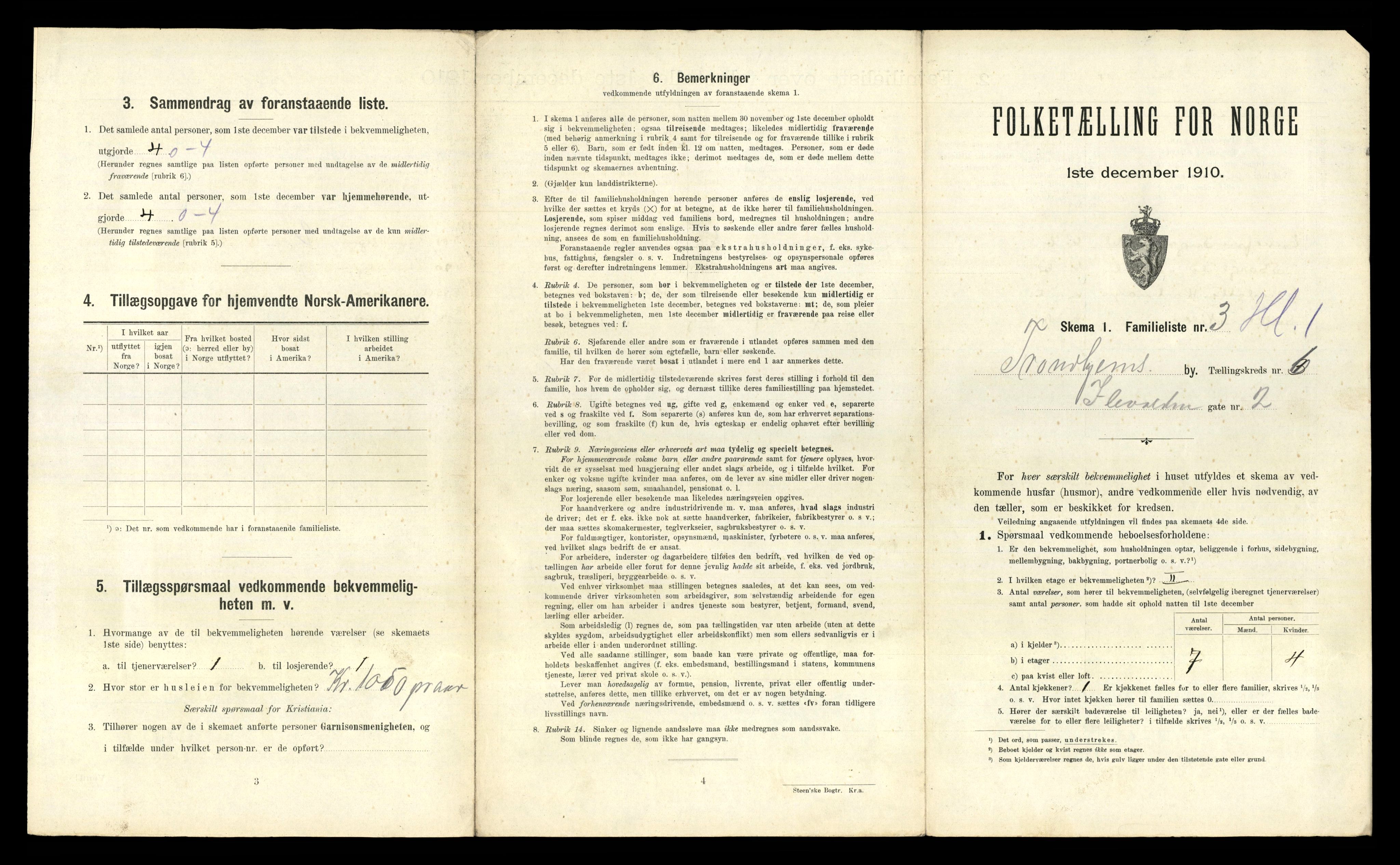 RA, 1910 census for Trondheim, 1910, p. 2457