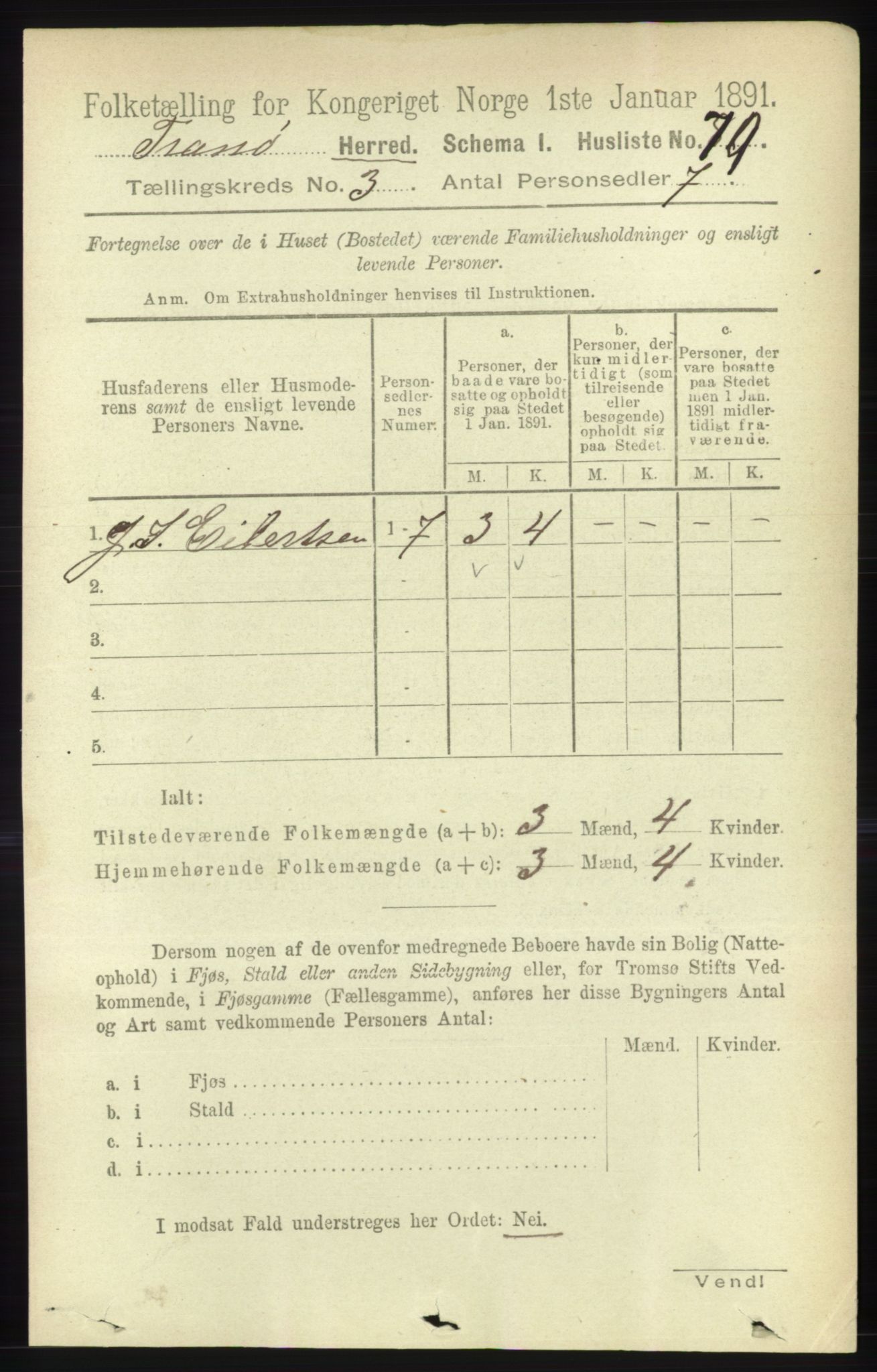 RA, 1891 census for 1927 Tranøy, 1891, p. 882