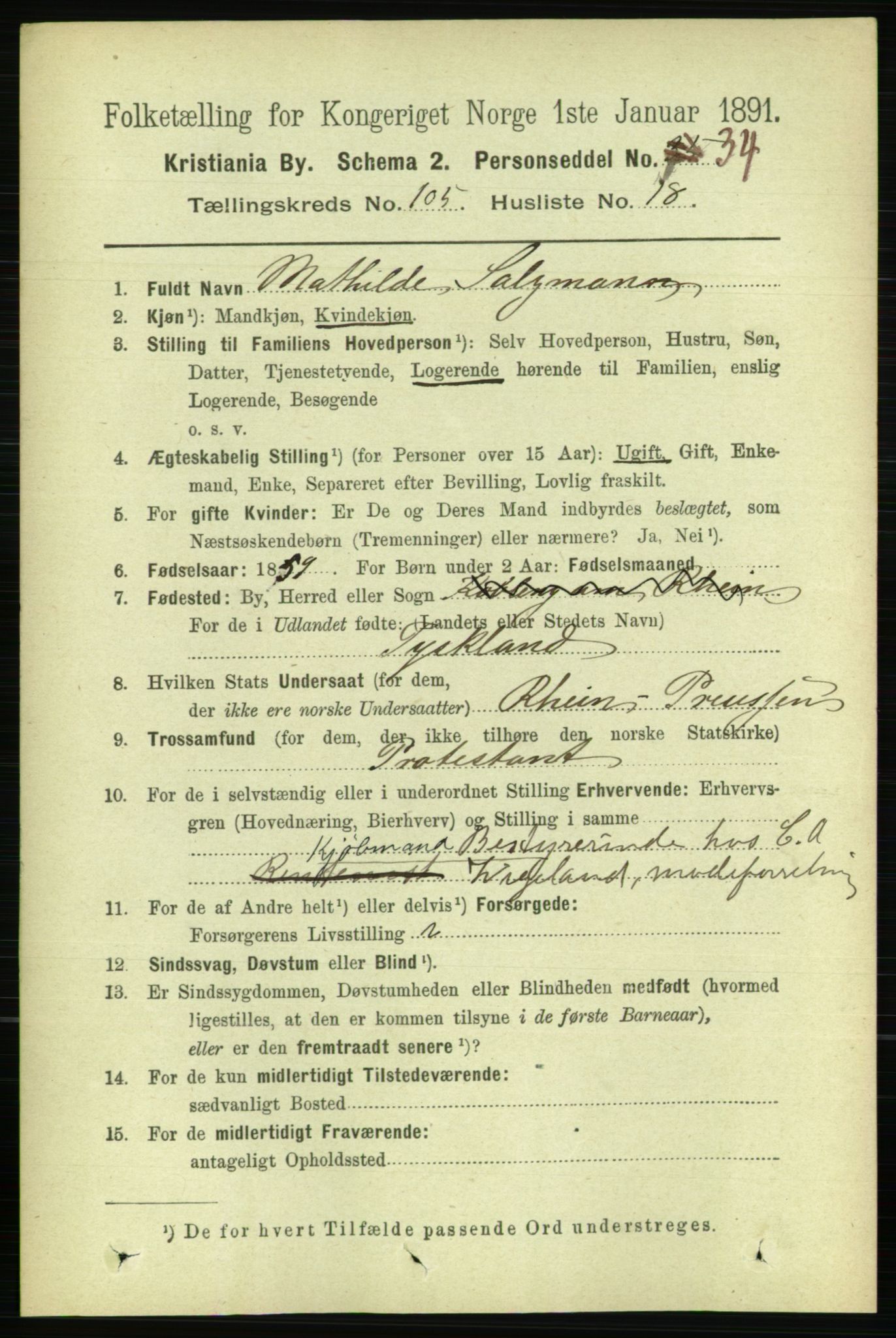 RA, 1891 census for 0301 Kristiania, 1891, p. 53593