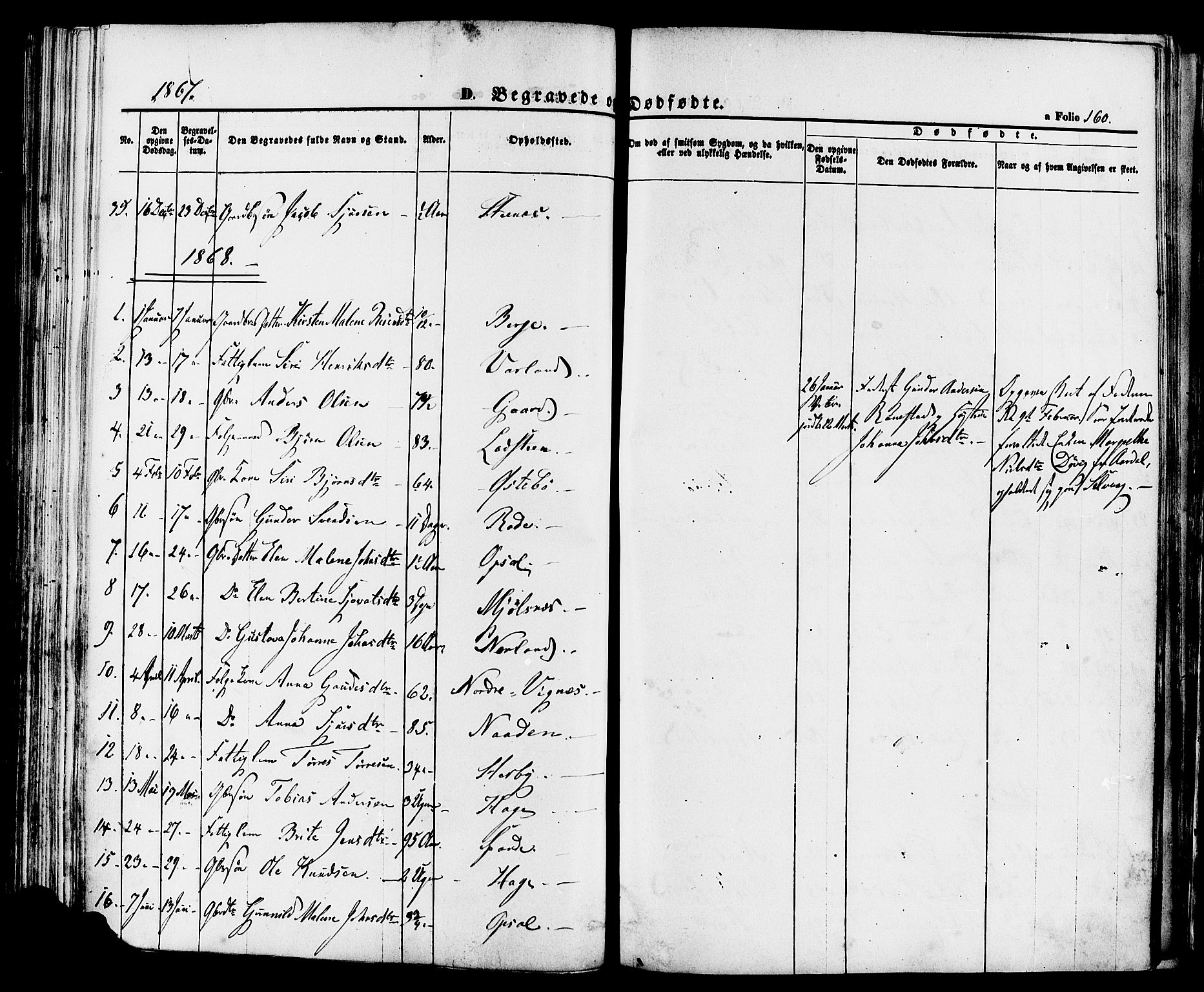 Finnøy sokneprestkontor, SAST/A-101825/H/Ha/Haa/L0008: Parish register (official) no. A 8, 1863-1878, p. 160