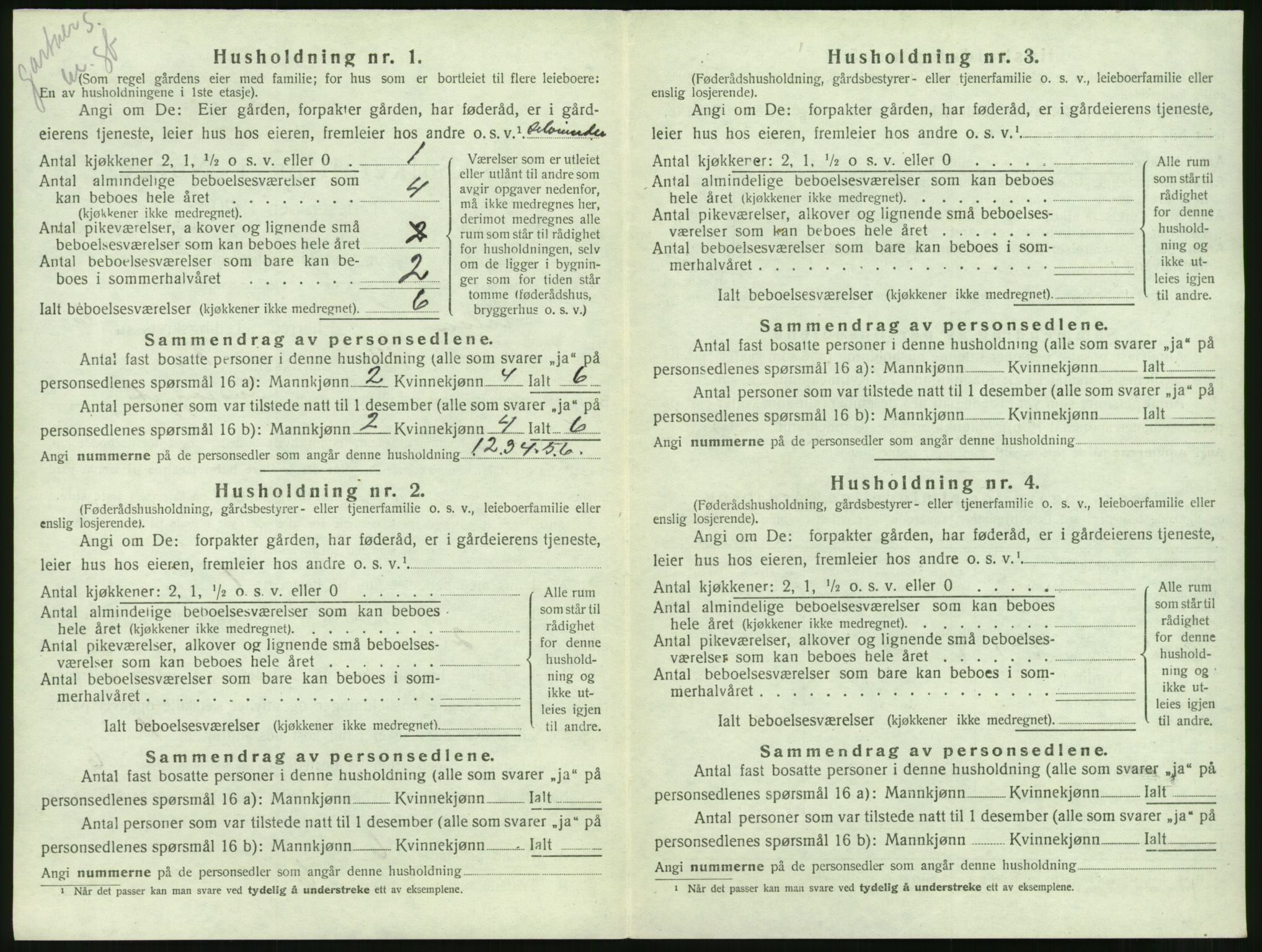 SAT, 1920 census for Halsa, 1920, p. 327