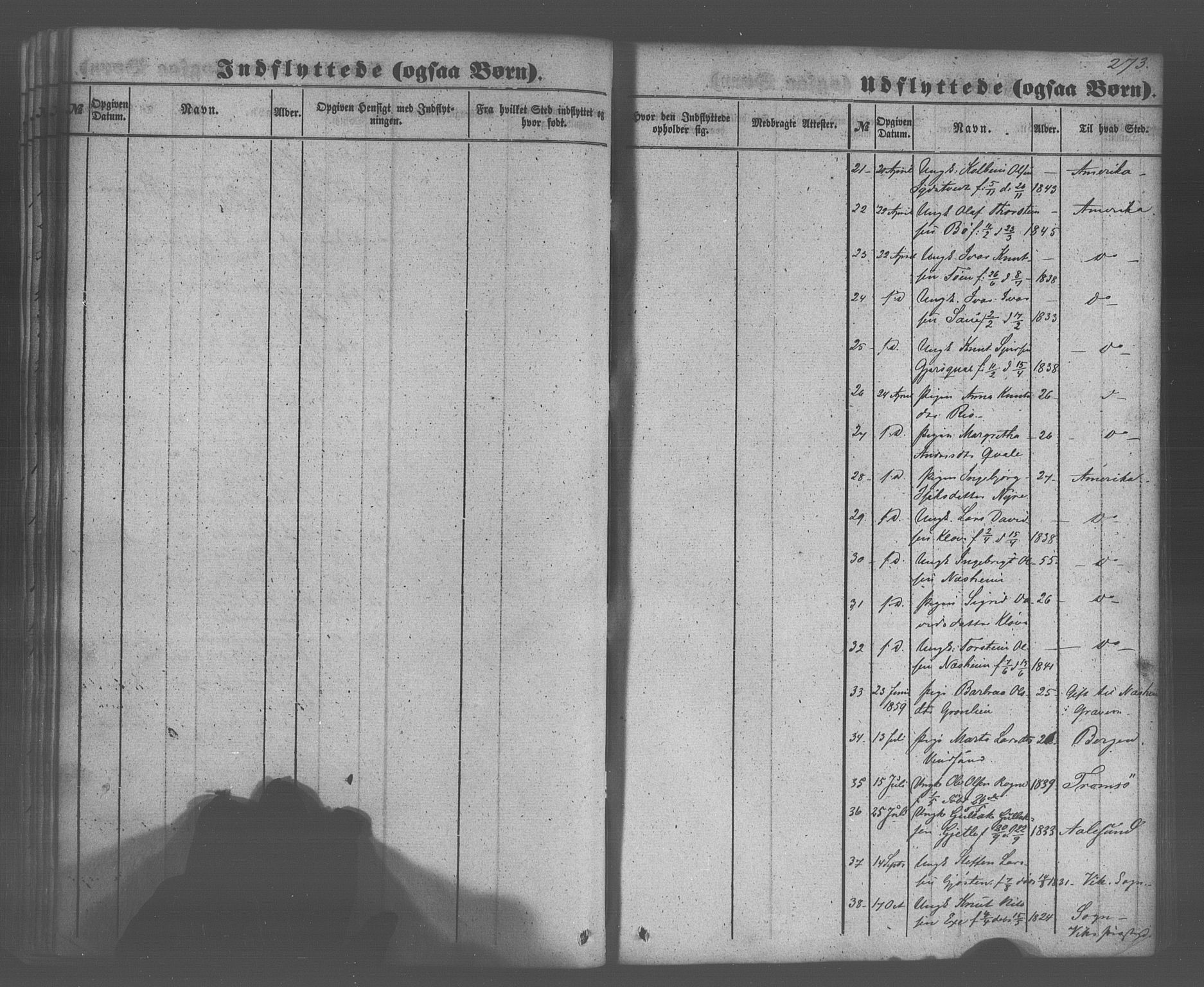 Voss sokneprestembete, AV/SAB-A-79001/H/Haa: Parish register (official) no. A 20, 1855-1886, p. 273