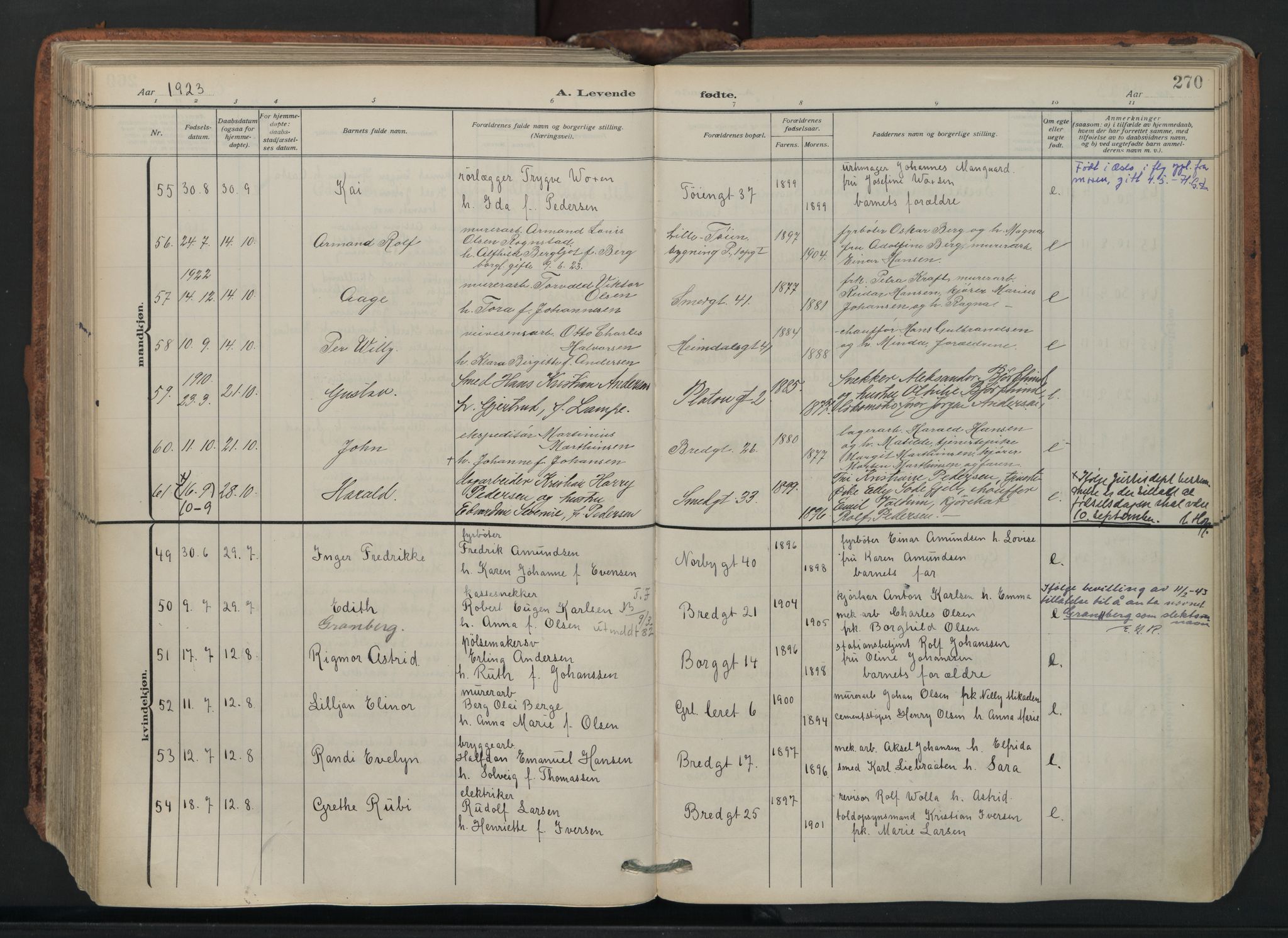 Grønland prestekontor Kirkebøker, AV/SAO-A-10848/F/Fa/L0018: Parish register (official) no. 18, 1911-1945, p. 270