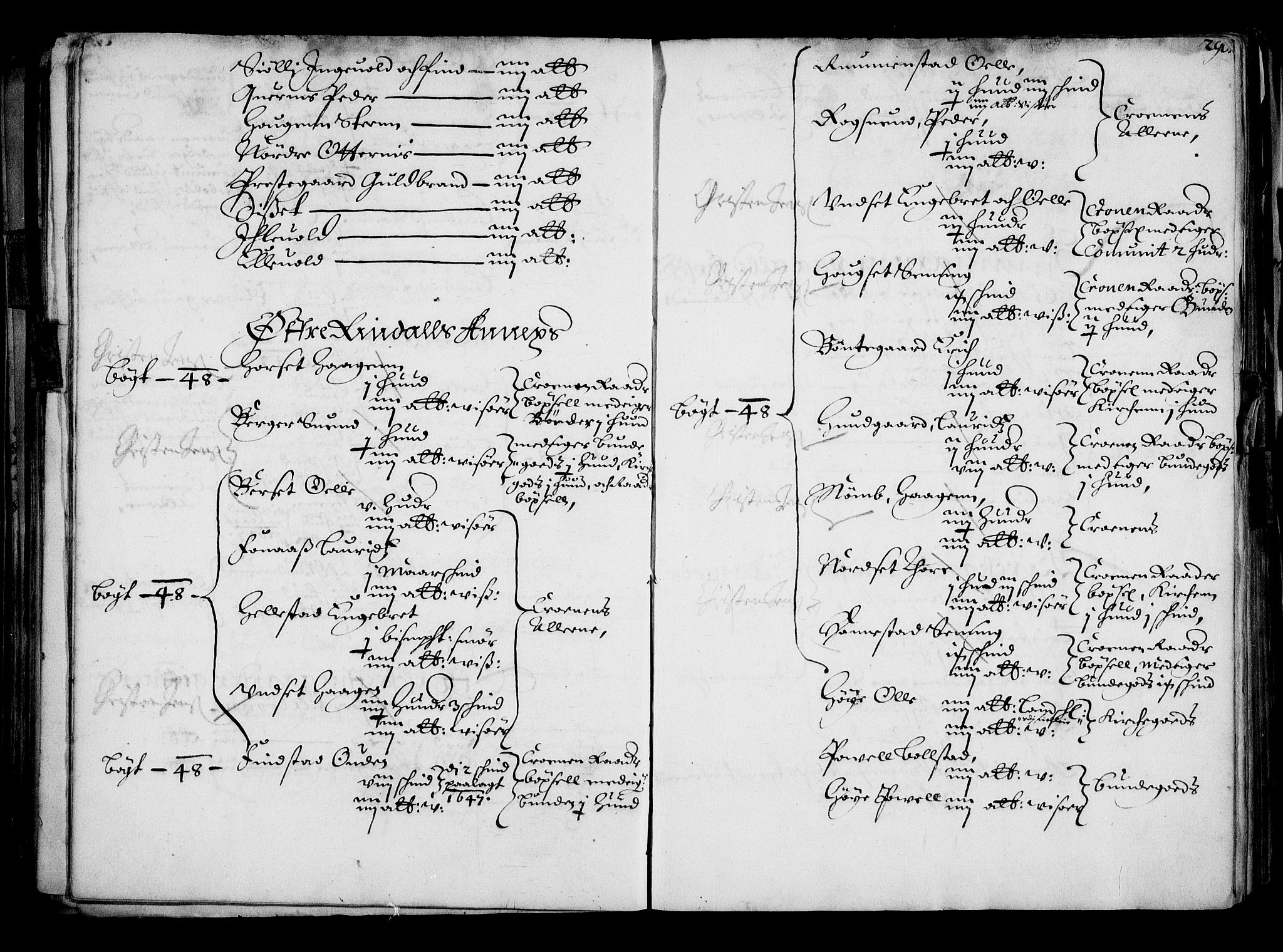 Rentekammeret inntil 1814, Realistisk ordnet avdeling, AV/RA-EA-4070/N/Na/L0001: [XI f]: Akershus stifts jordebok, 1652, p. 295b-296a