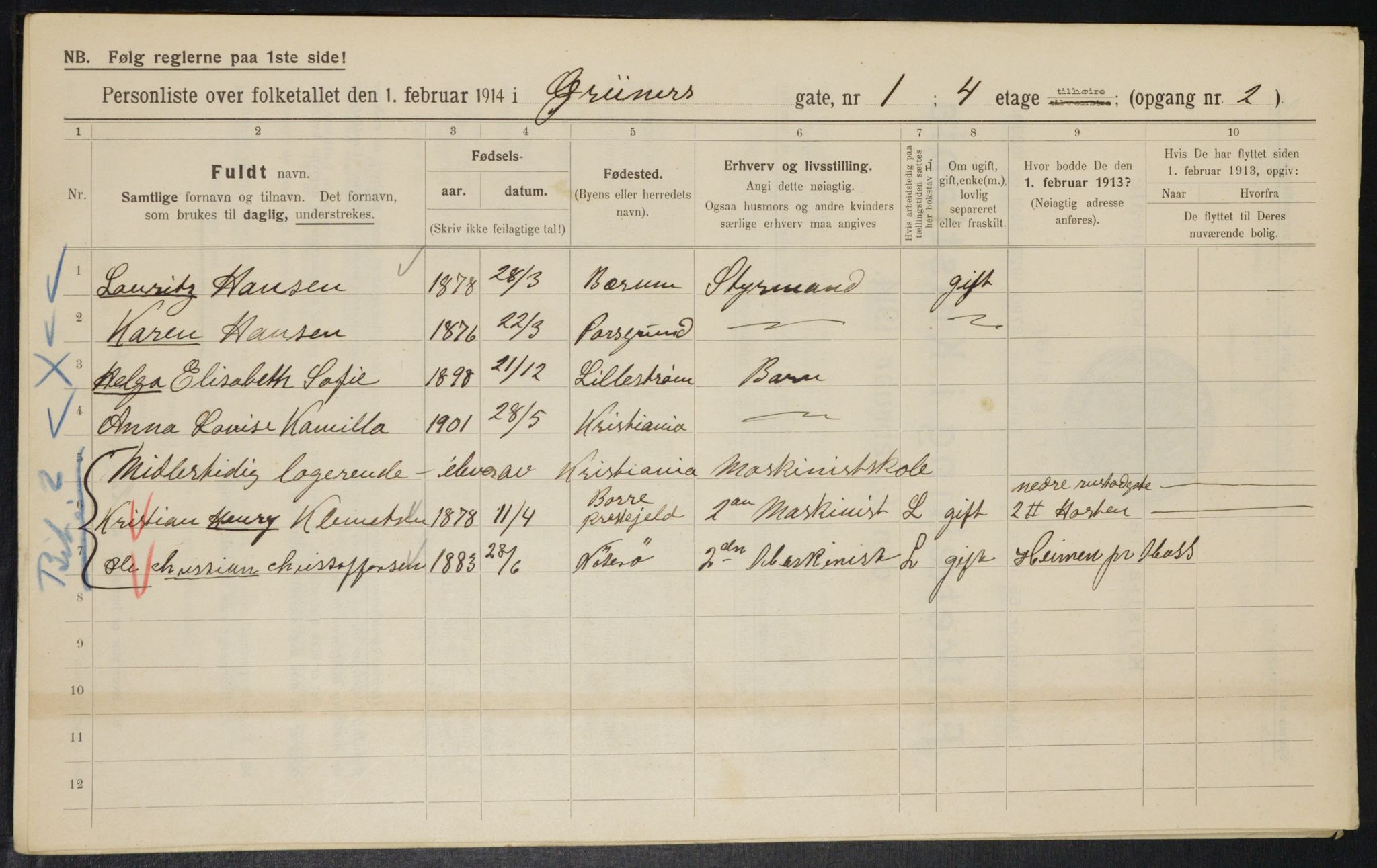 OBA, Municipal Census 1914 for Kristiania, 1914, p. 30745