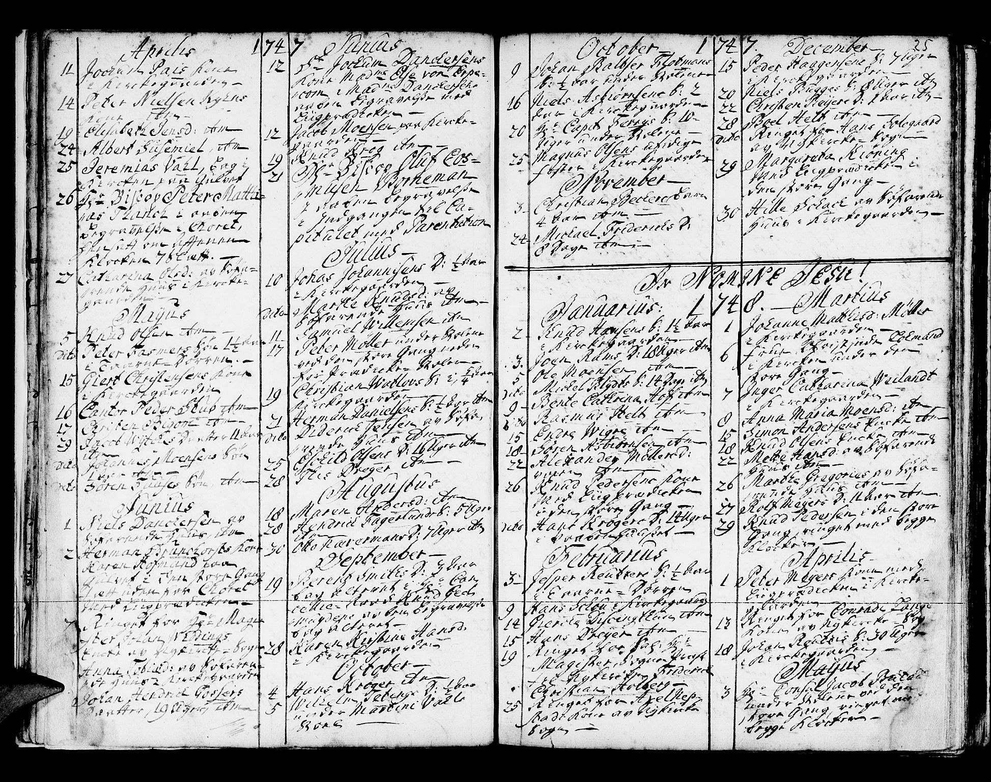Domkirken sokneprestembete, SAB/A-74801/H/Haa/L0008: Parish register (official) no. A 8, 1725-1775, p. 25