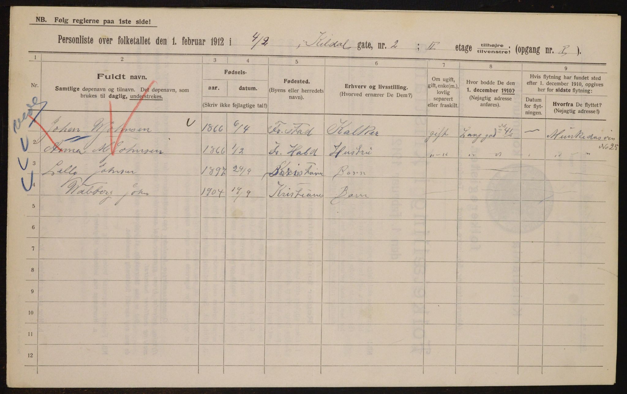 OBA, Municipal Census 1912 for Kristiania, 1912, p. 49771