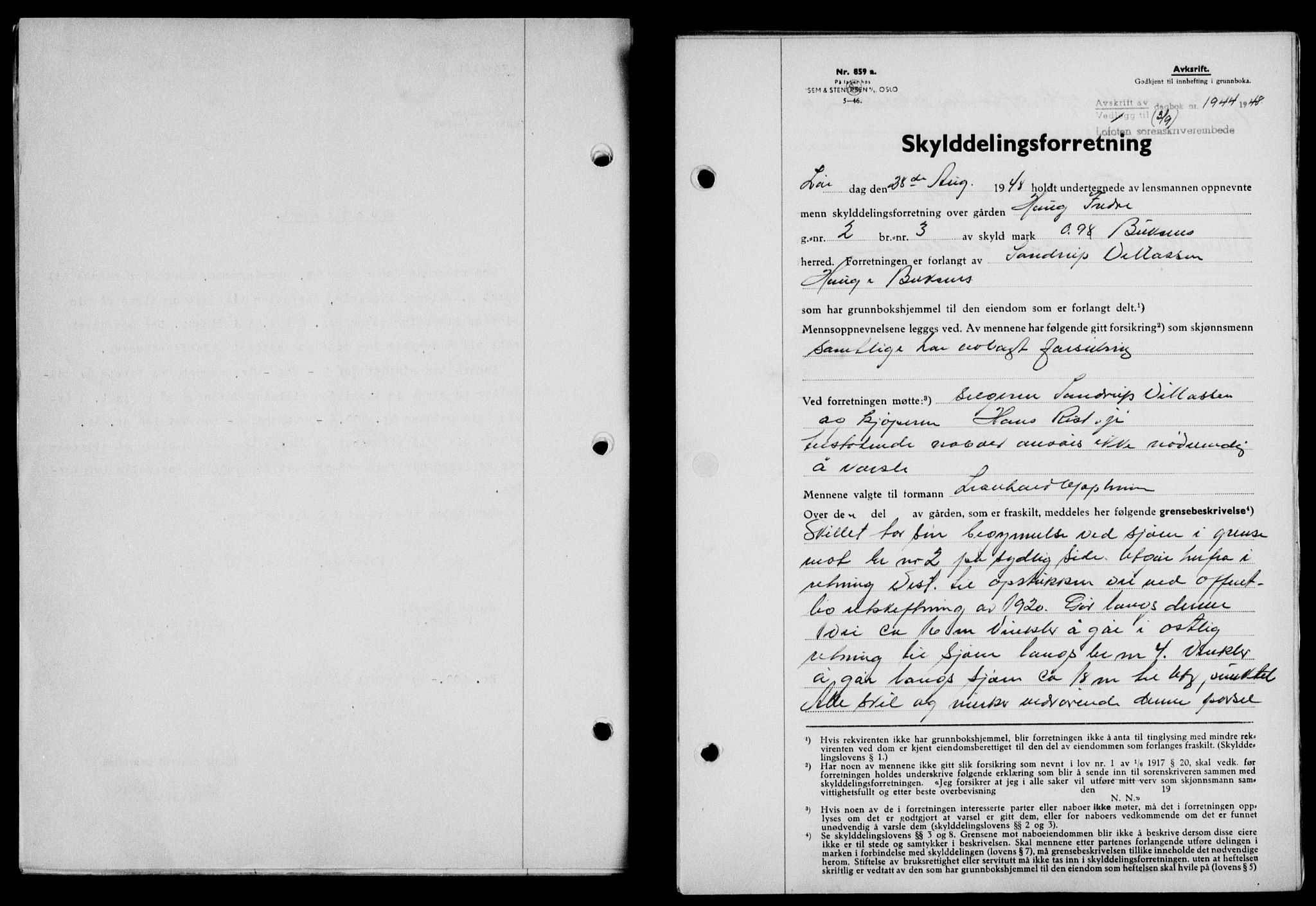 Lofoten sorenskriveri, SAT/A-0017/1/2/2C/L0019a: Mortgage book no. 19a, 1948-1948, Diary no: : 1944/1948