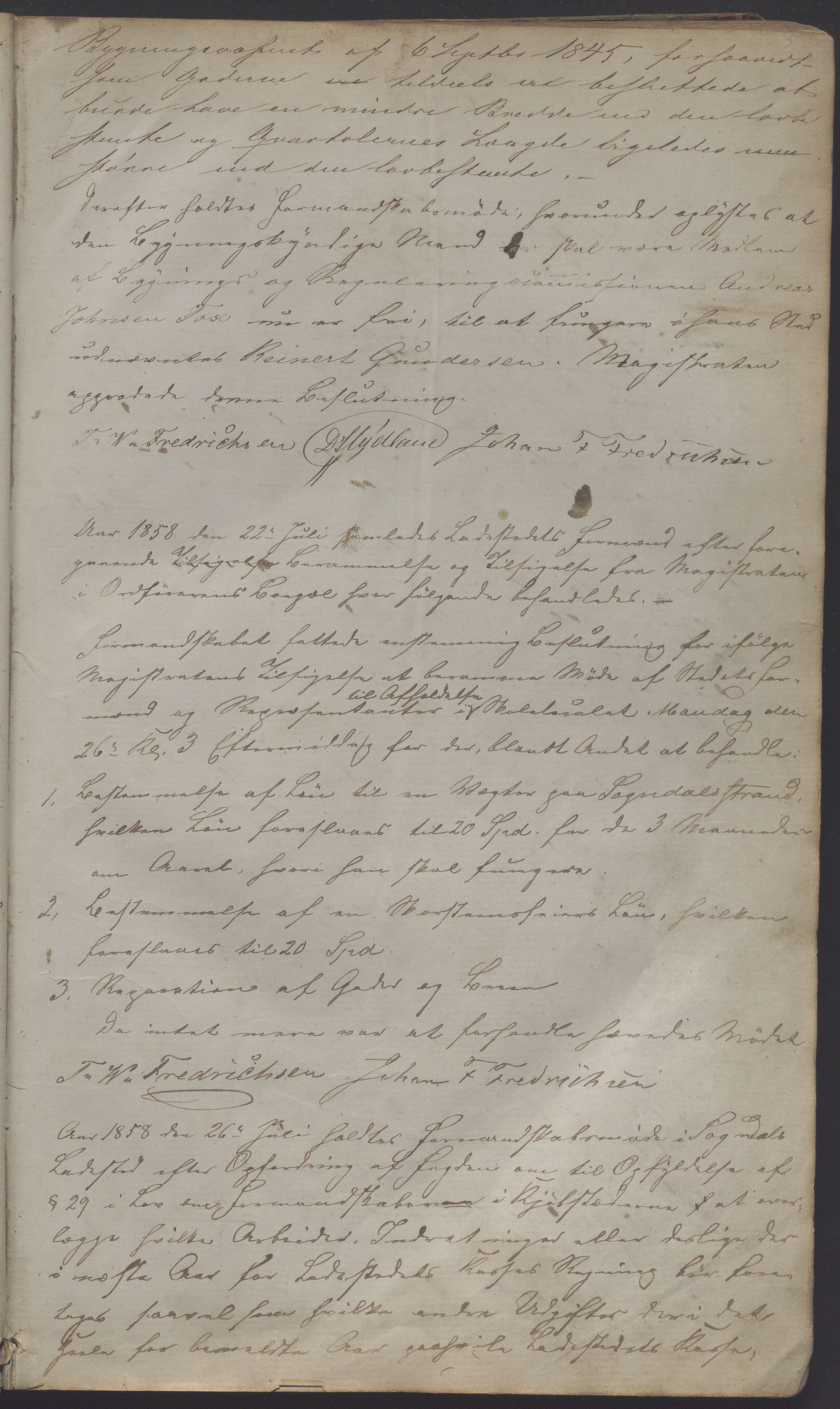 Sogndal ladested - Formannskapet/kommunestyret, IKAR/K-100052/A/L0001: Møtebok, 1858-1887, p. 5a