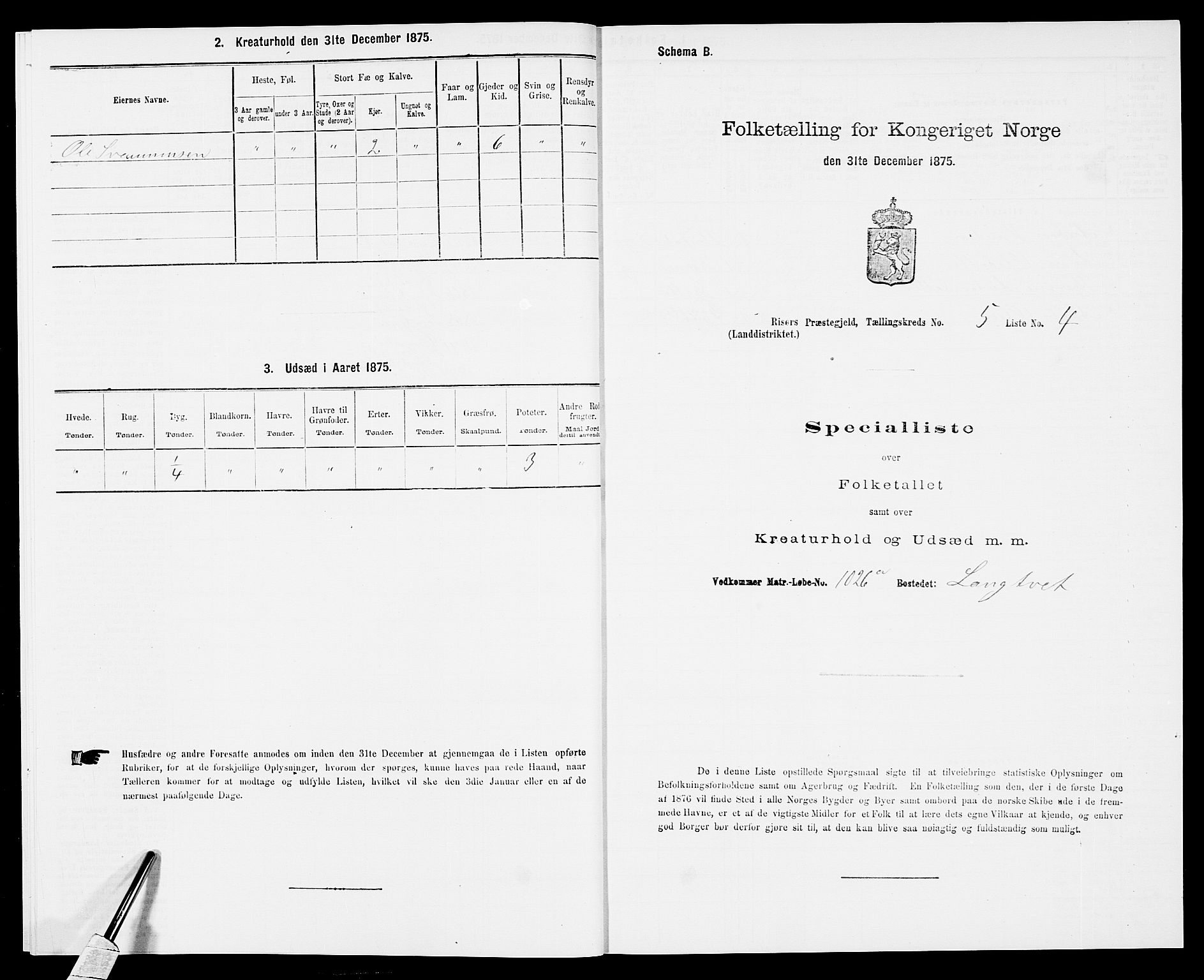 SAK, 1875 census for 0913L Risør/Søndeled, 1875, p. 794