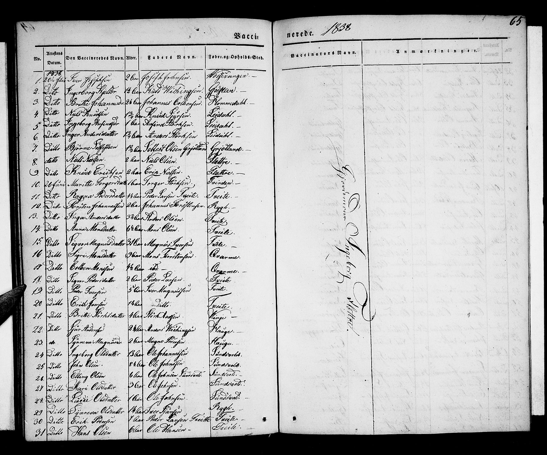 Voss sokneprestembete, AV/SAB-A-79001/H/Haa: Parish register (official) no. A 14, 1837-1847, p. 65