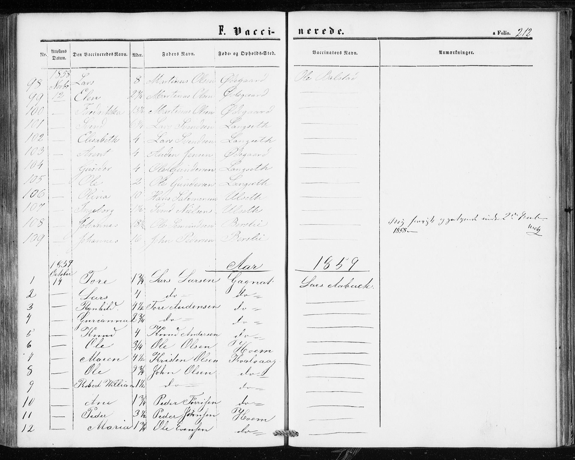 Ministerialprotokoller, klokkerbøker og fødselsregistre - Møre og Romsdal, AV/SAT-A-1454/586/L0985: Parish register (official) no. 586A11, 1857-1866, p. 212