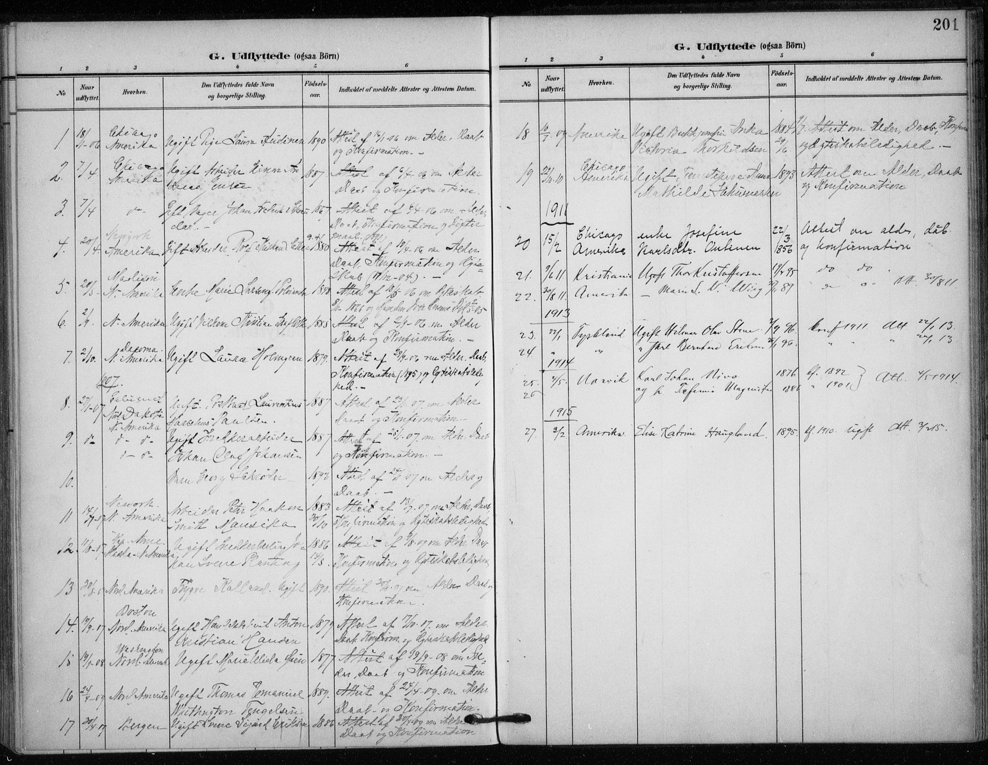 Hammerfest sokneprestkontor, SATØ/S-1347/H/Ha/L0014.kirke: Parish register (official) no. 14, 1906-1916, p. 201