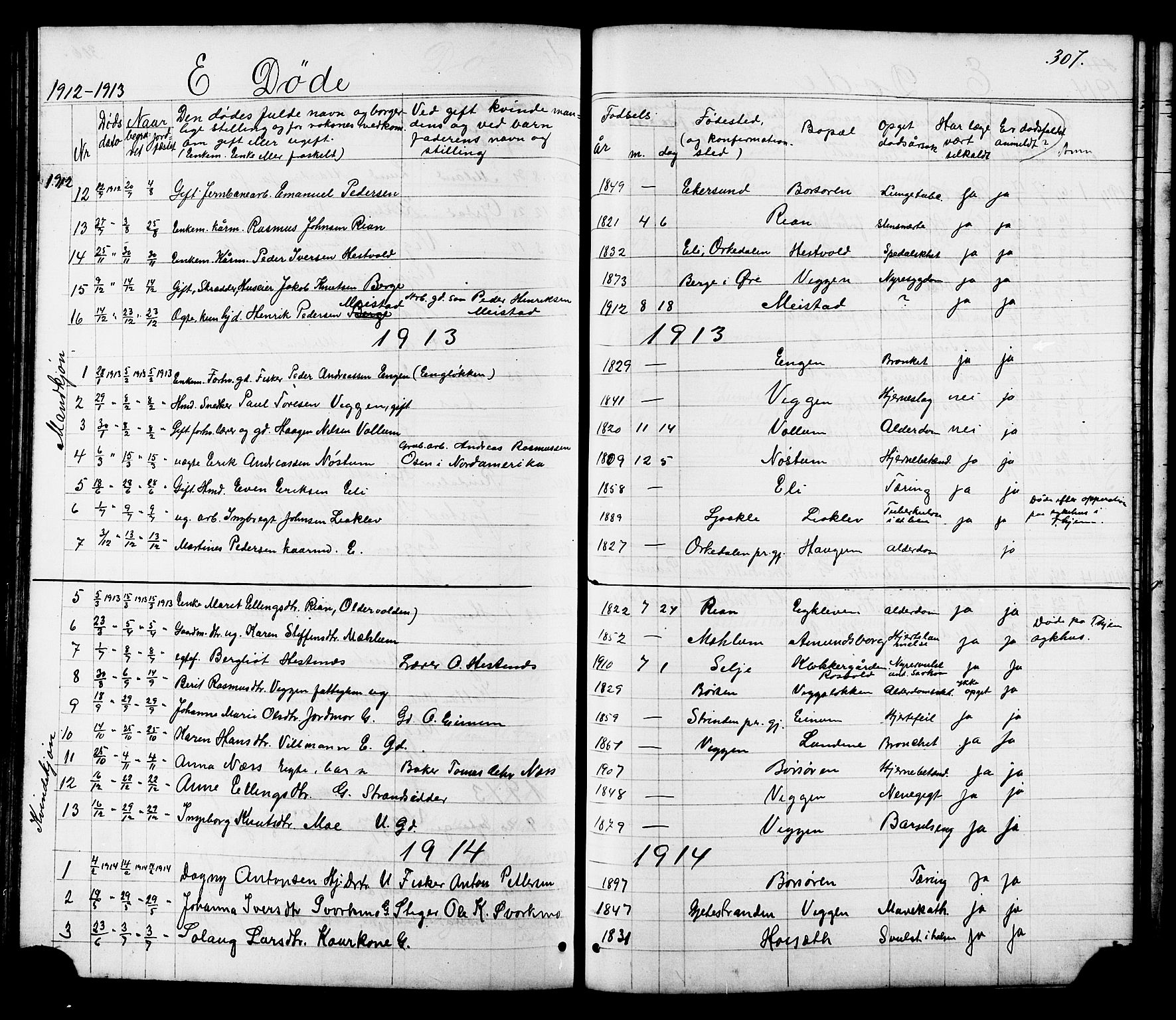 Ministerialprotokoller, klokkerbøker og fødselsregistre - Sør-Trøndelag, SAT/A-1456/665/L0777: Parish register (copy) no. 665C02, 1867-1915, p. 307