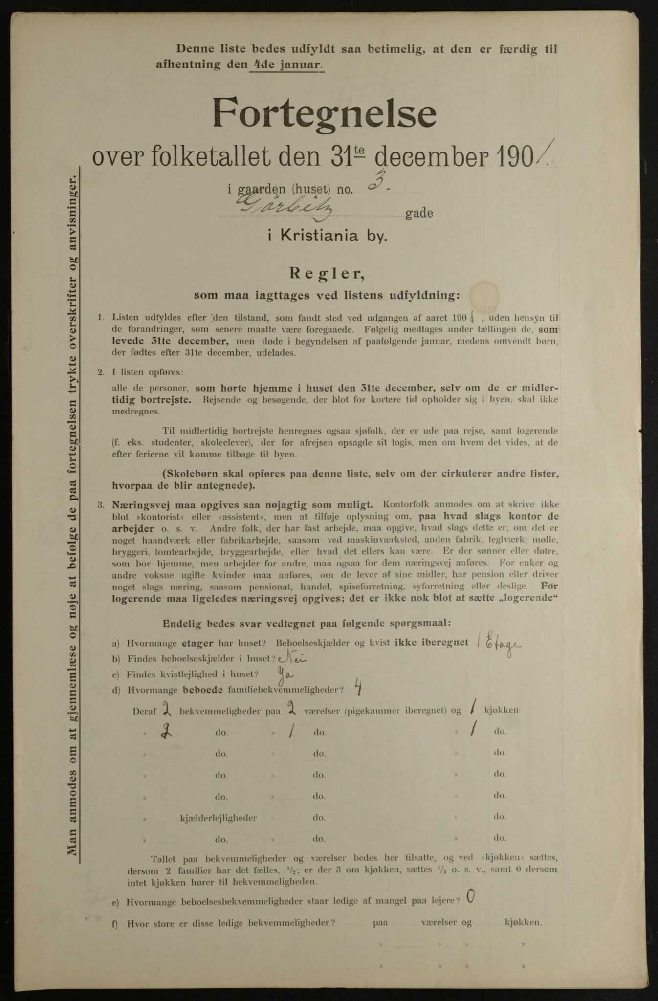 OBA, Municipal Census 1901 for Kristiania, 1901, p. 5305