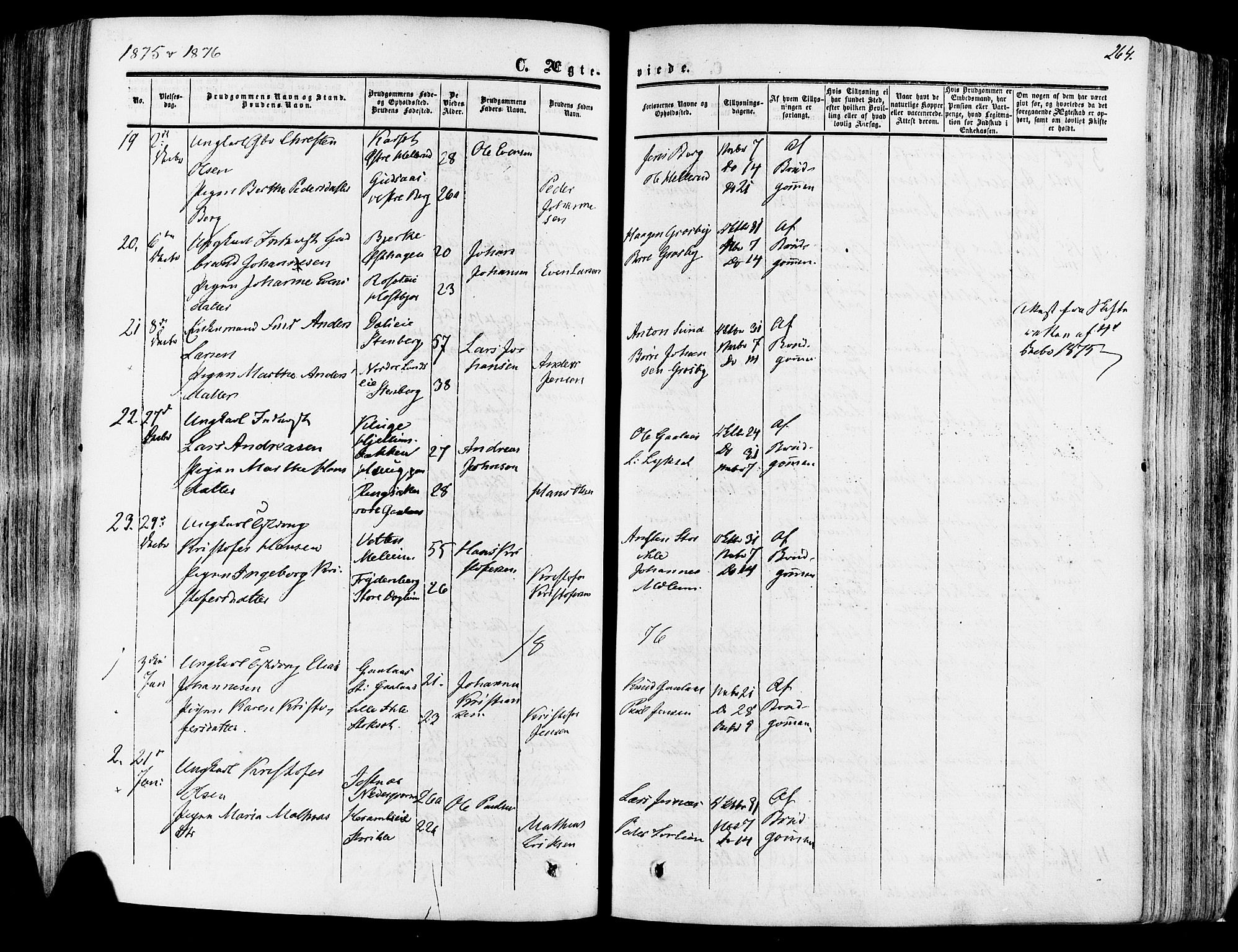 Vang prestekontor, Hedmark, SAH/PREST-008/H/Ha/Haa/L0013: Parish register (official) no. 13, 1855-1879, p. 264